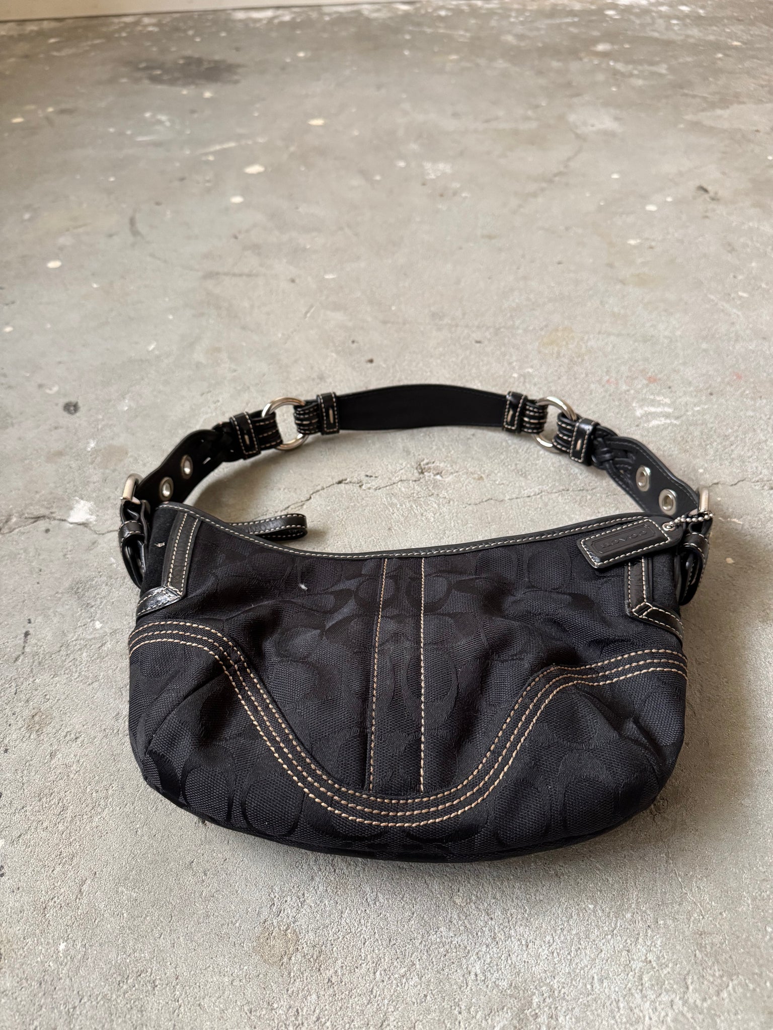 Coach Signature Mini Soho Shoulder Bag Black