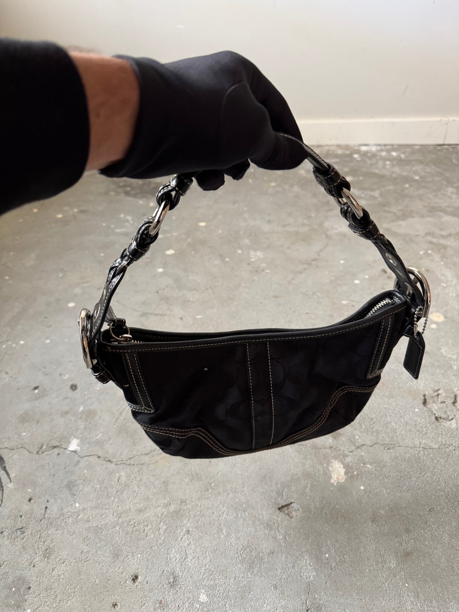 Coach Signature Mini Soho Shoulder Bag Black