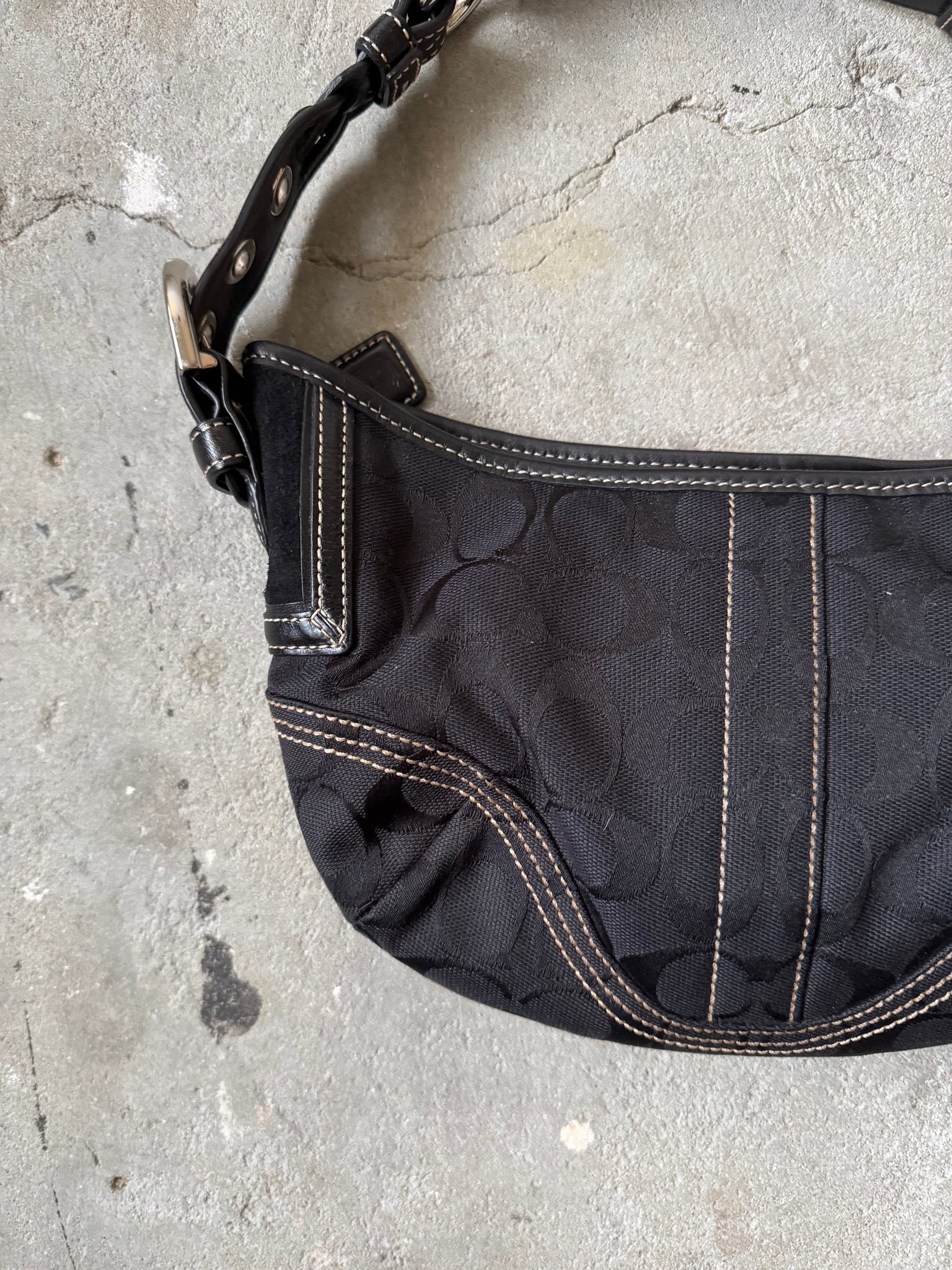 Coach Signature Mini Soho Shoulder Bag Black