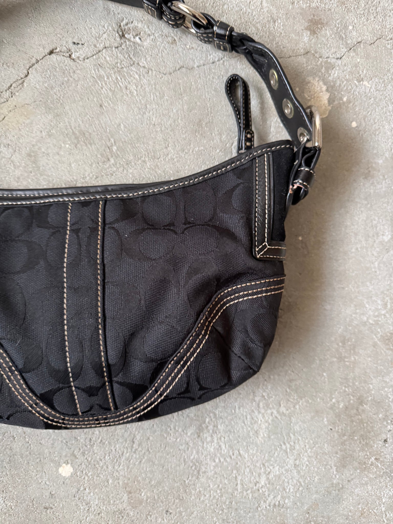 Coach Signature Mini Soho Shoulder Bag Black