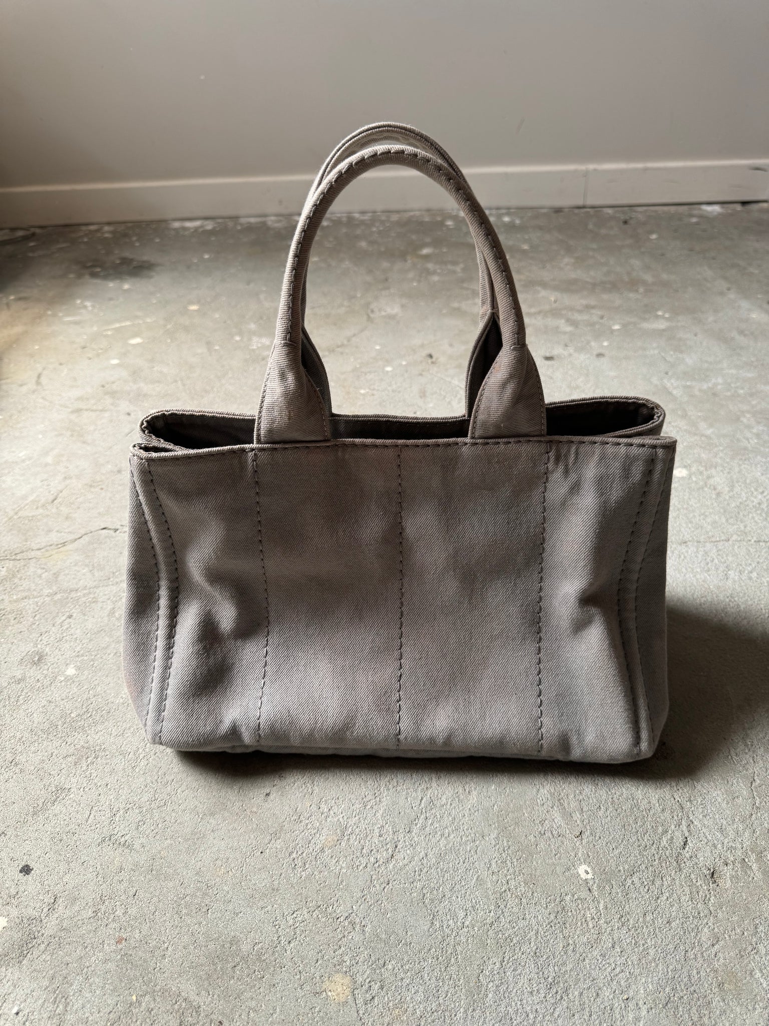 Prada Canapa Tote Bag Grey