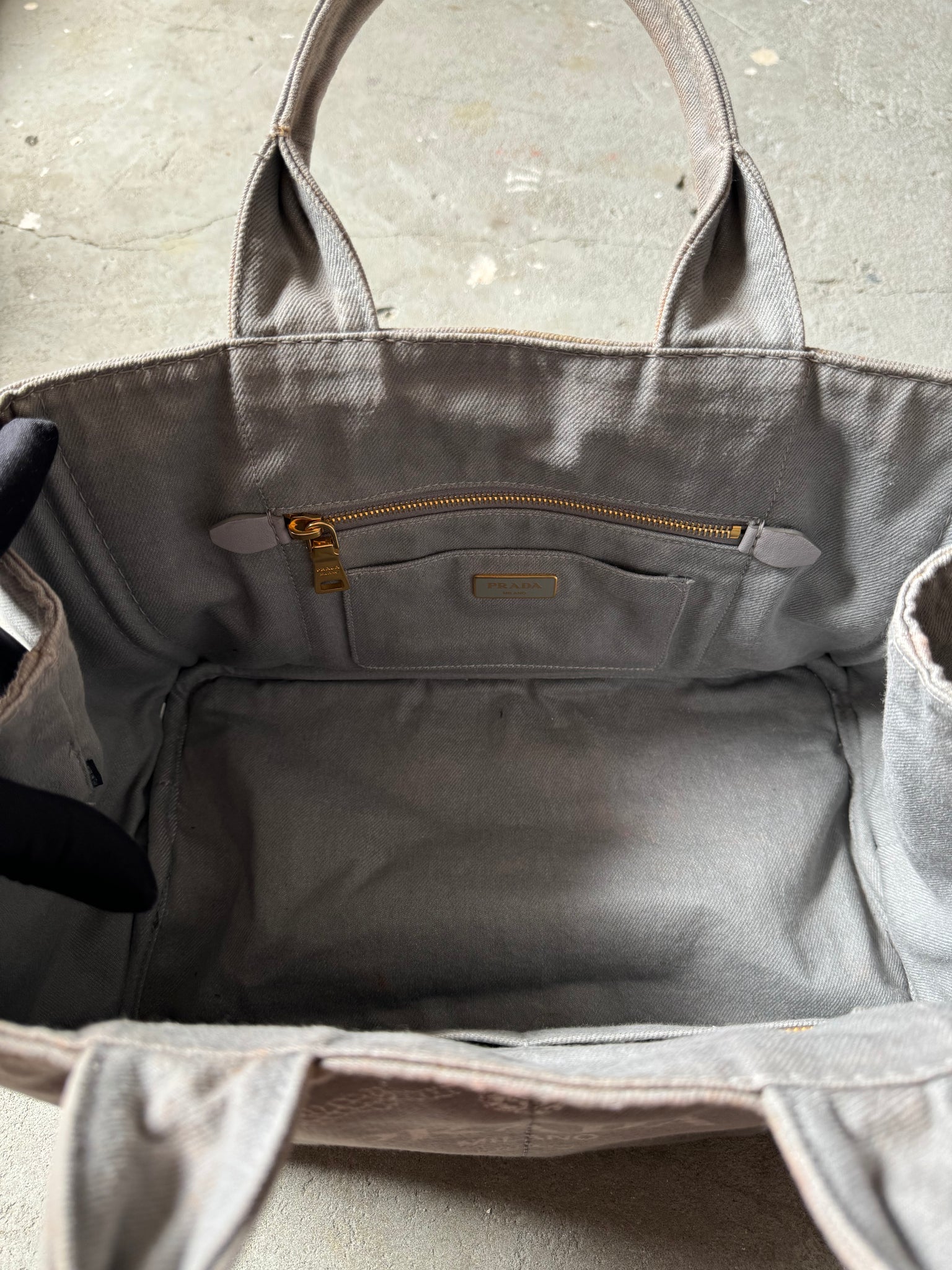Prada Canapa Tote Bag Grey