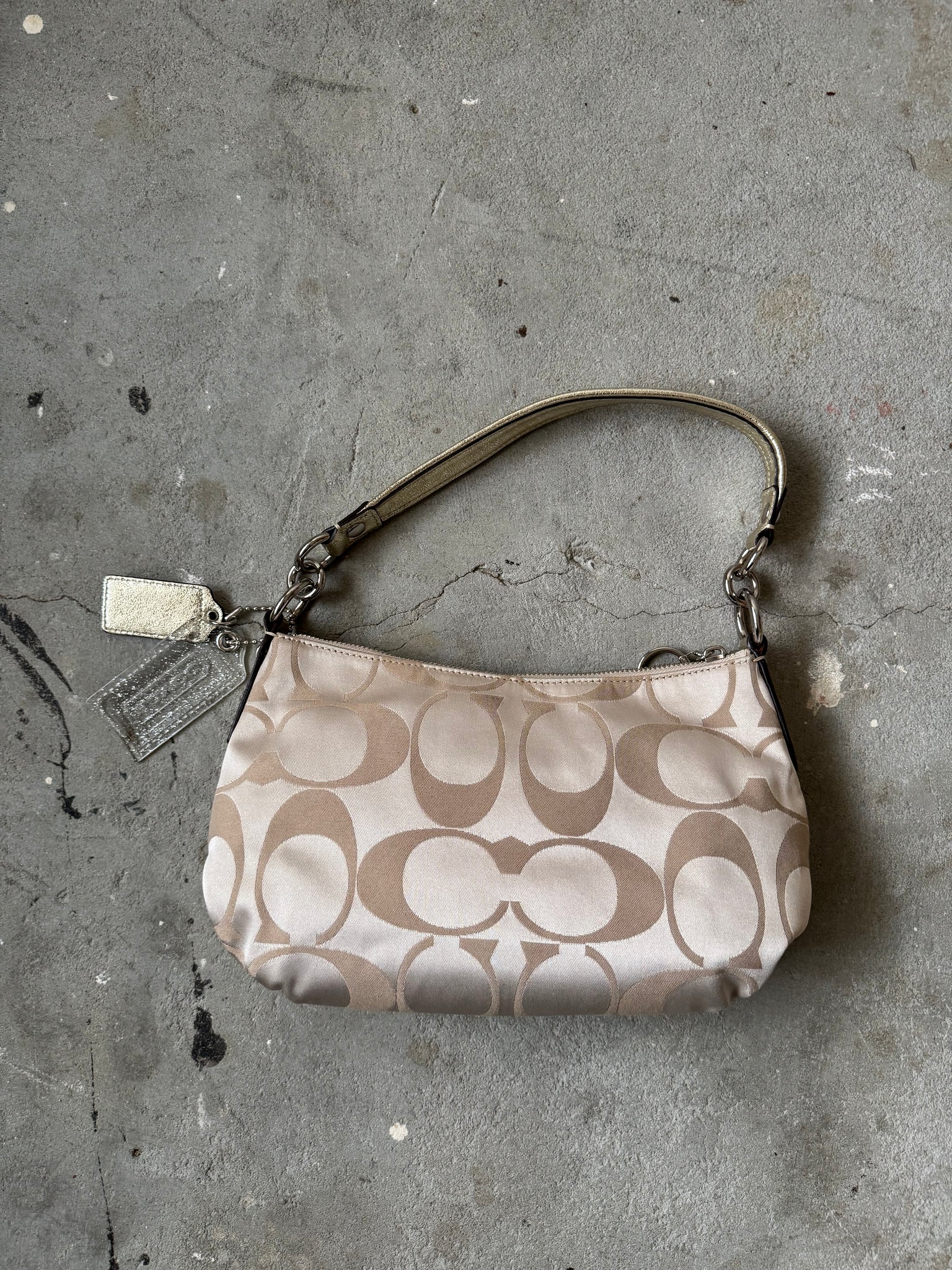 Coach 2Way Signature Shoulder Bag Cream/Gold