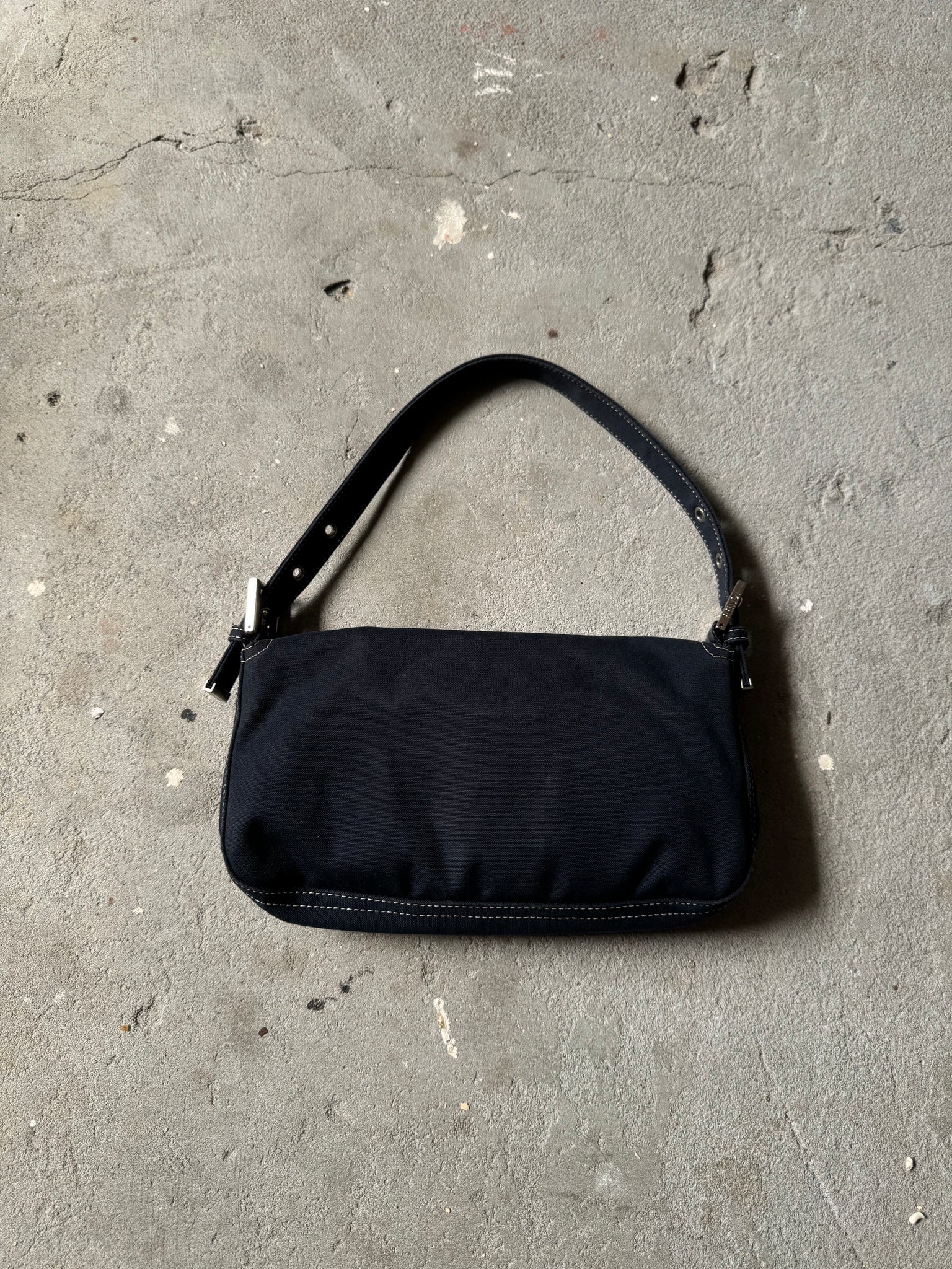 Fendi Mamma Baguette Shoulder Bag Navy