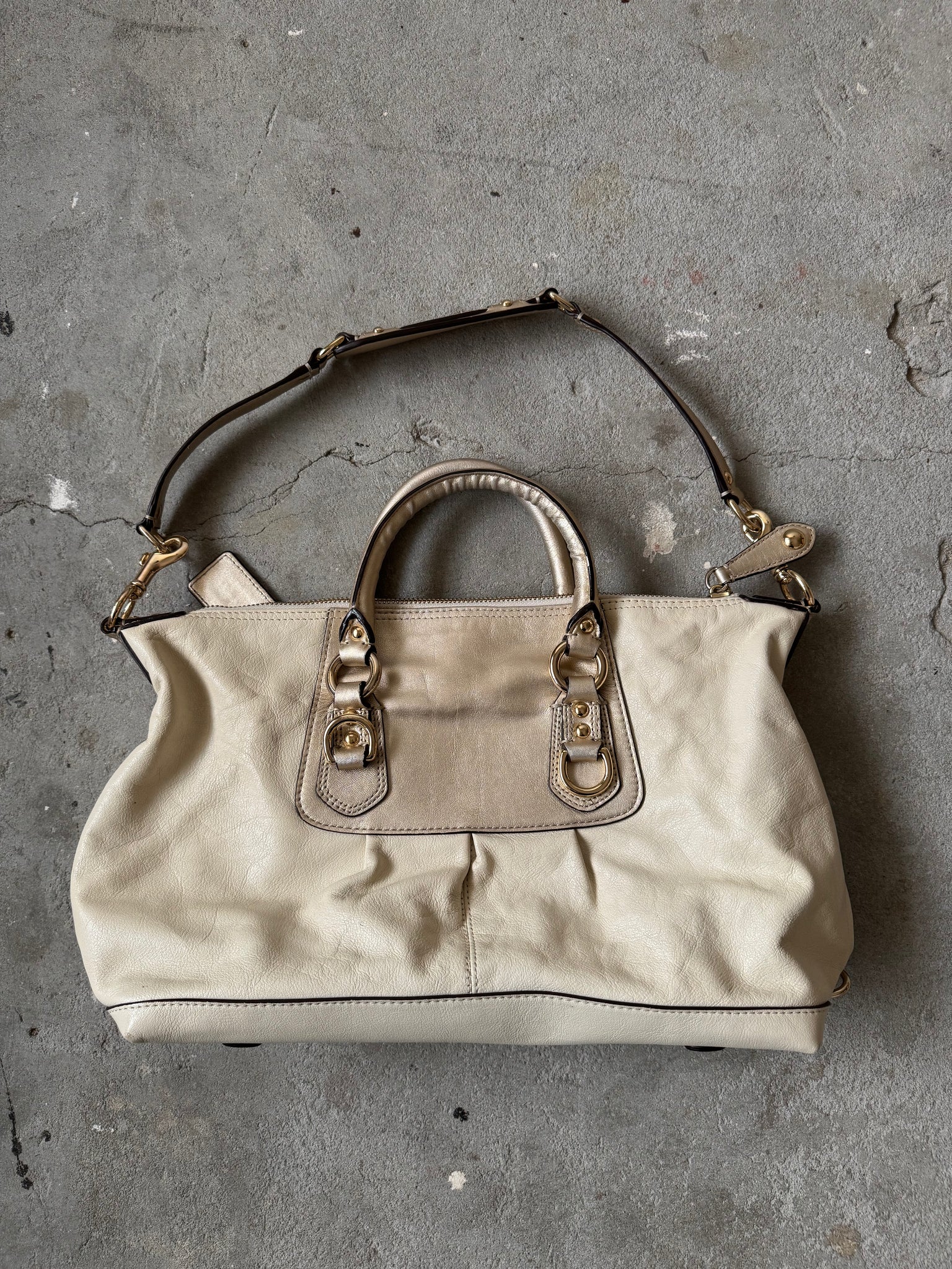 Coach 2Way Ashley Leather HandBag Ivory