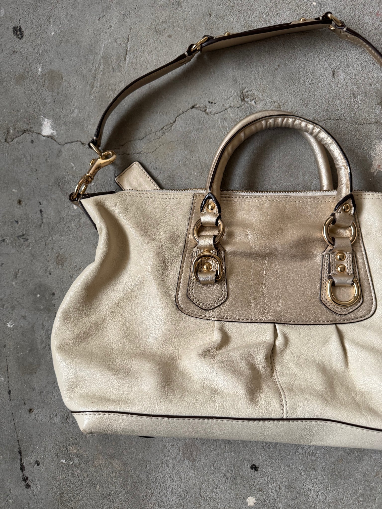 Coach 2Way Ashley Leather HandBag Ivory