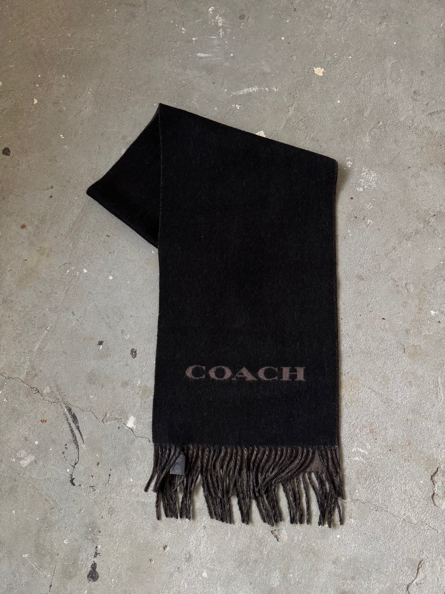 Coach Logo Wool Scarf Black