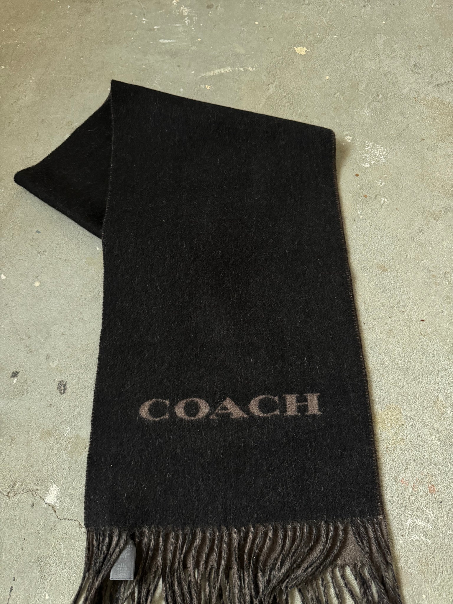 Coach Logo Wool Scarf Black