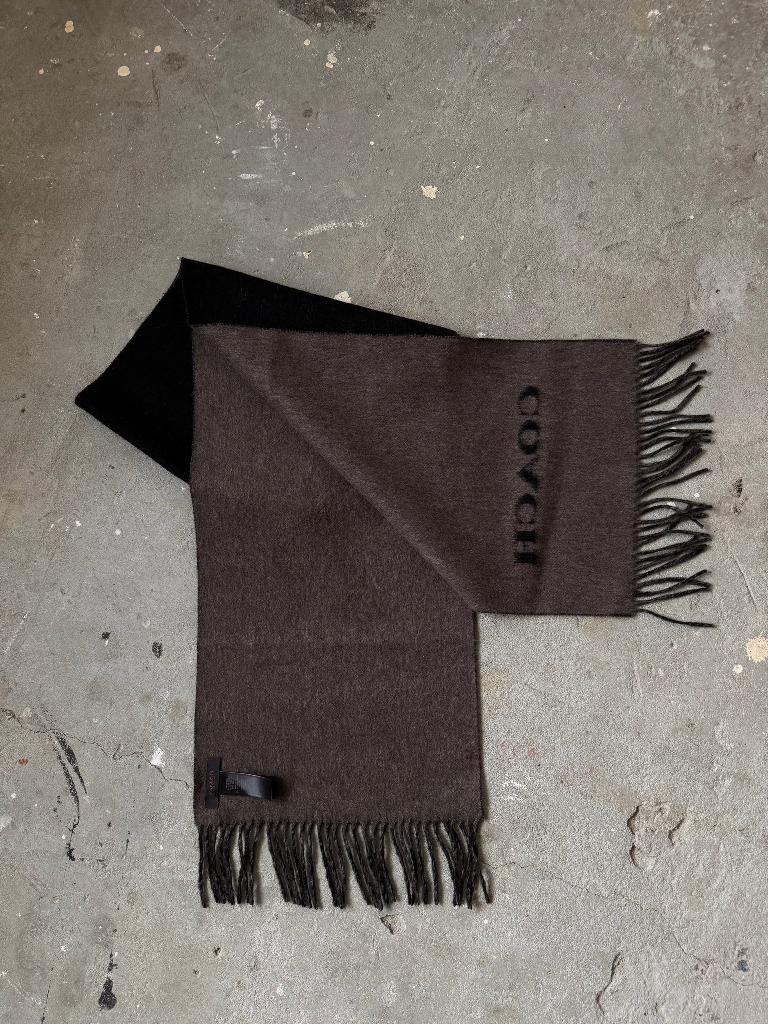 Coach Logo Wool Scarf Black