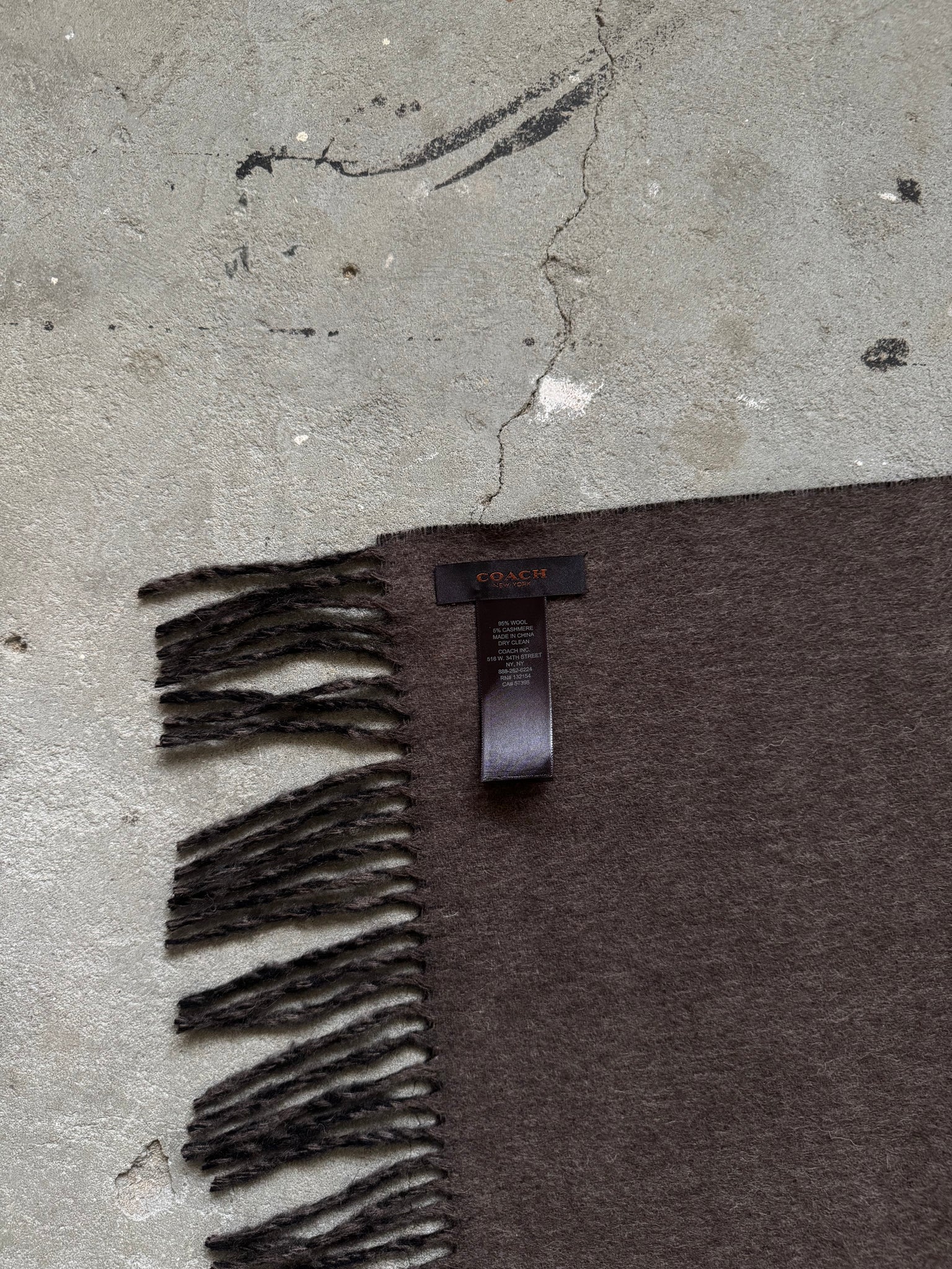 Coach Logo Wool Scarf Black