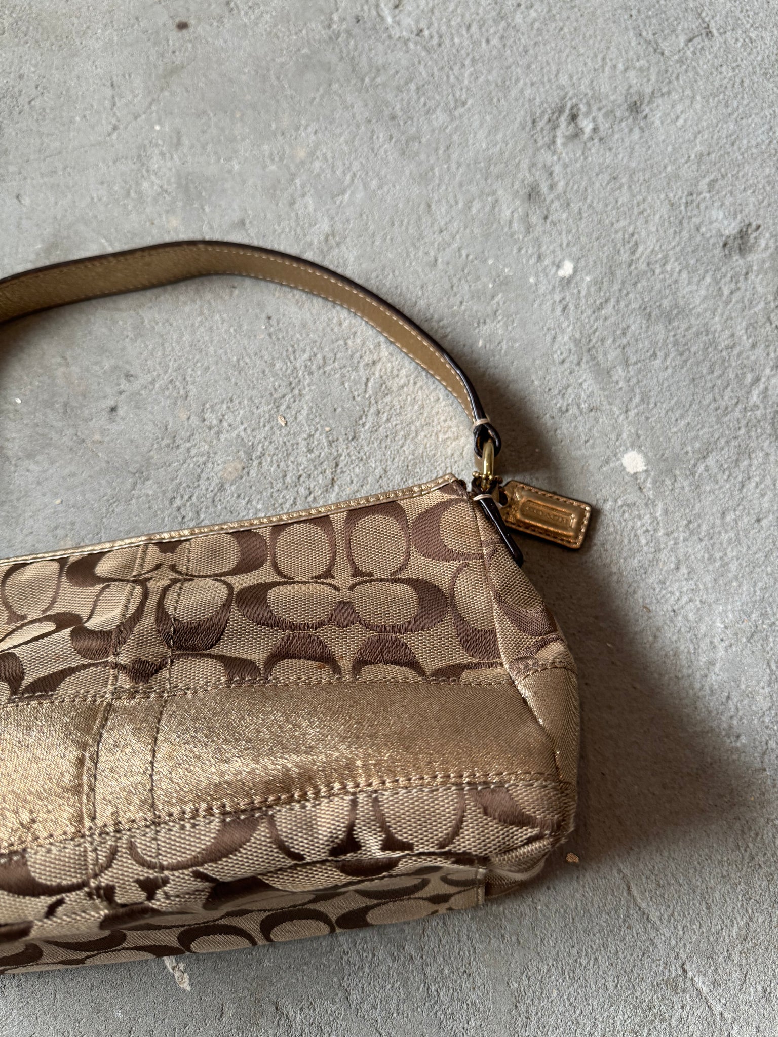 Coach Signature Hobo ShoulderBag Beige/Gold