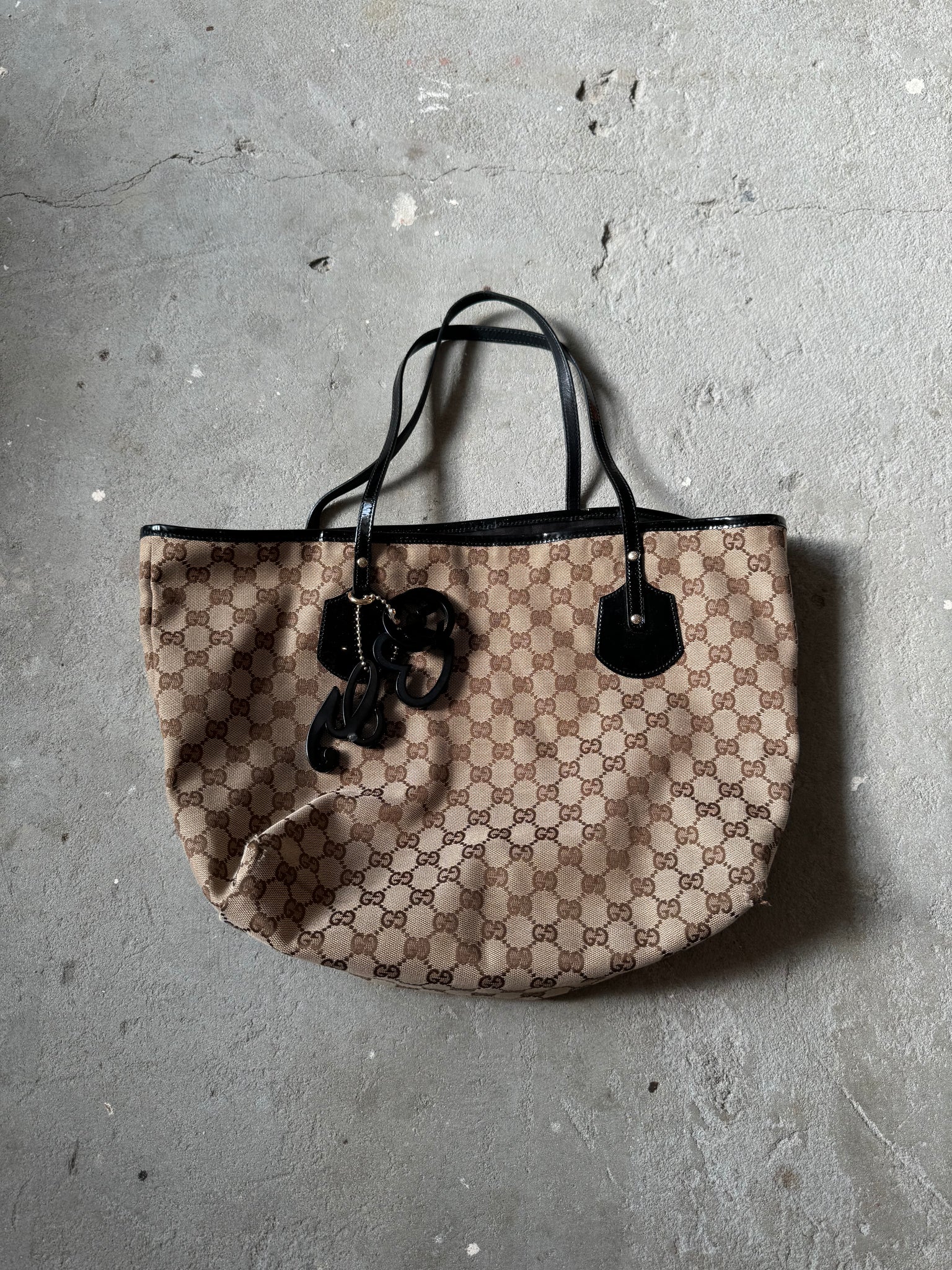 Gucci GG Monogram Canvas Jolie Tote Bag Black/Beige
