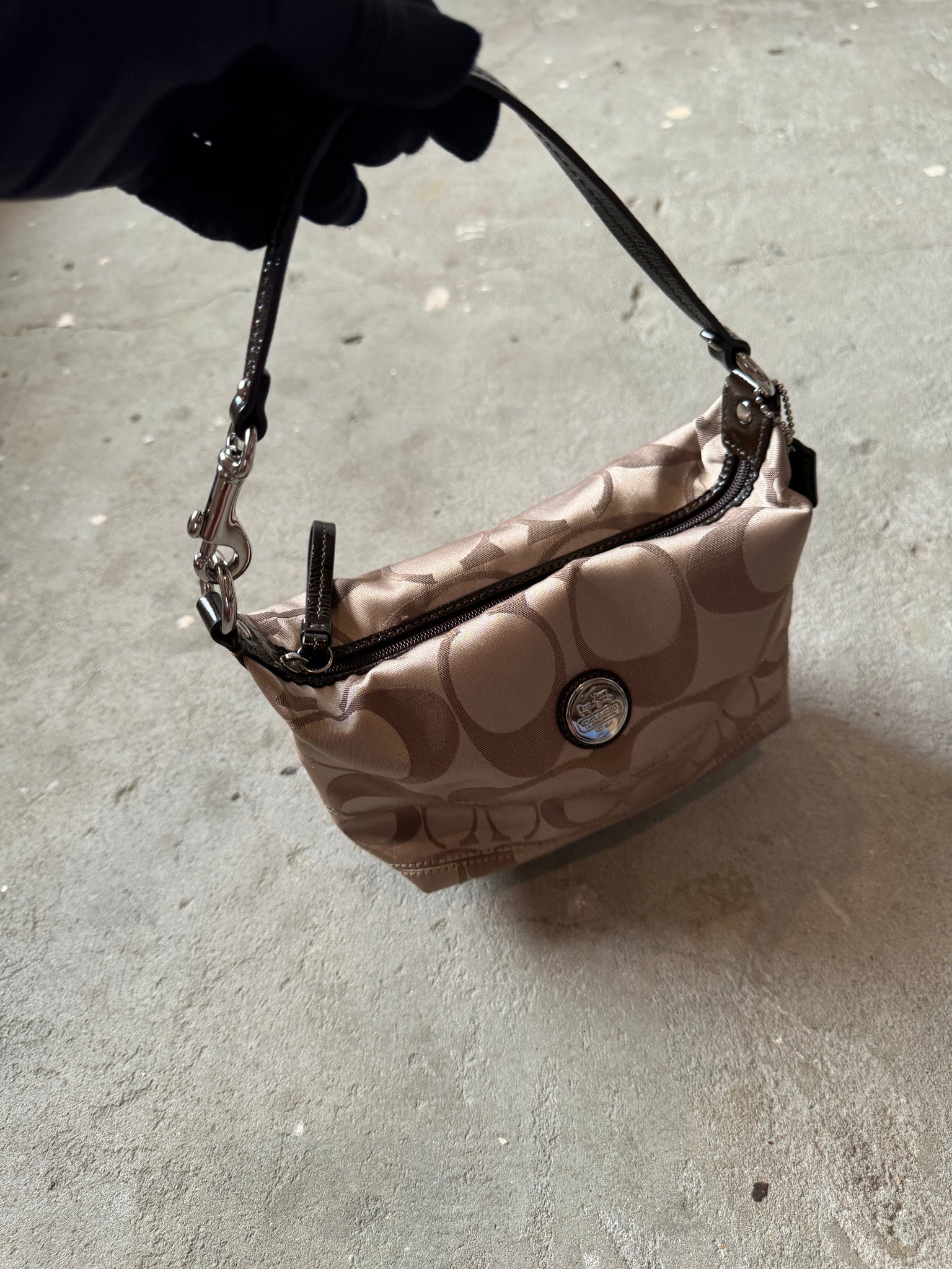 Coach Signature Mini Hobo ShoulderBag Beige