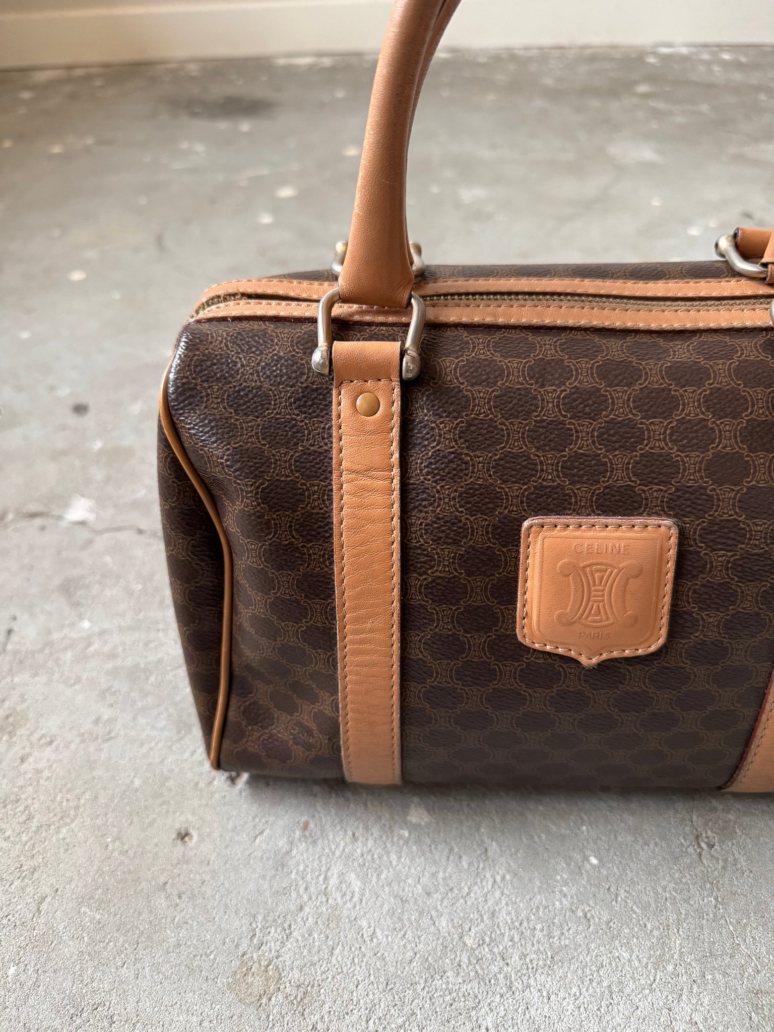 Celine Macadam Boston Bag Brown/Beige