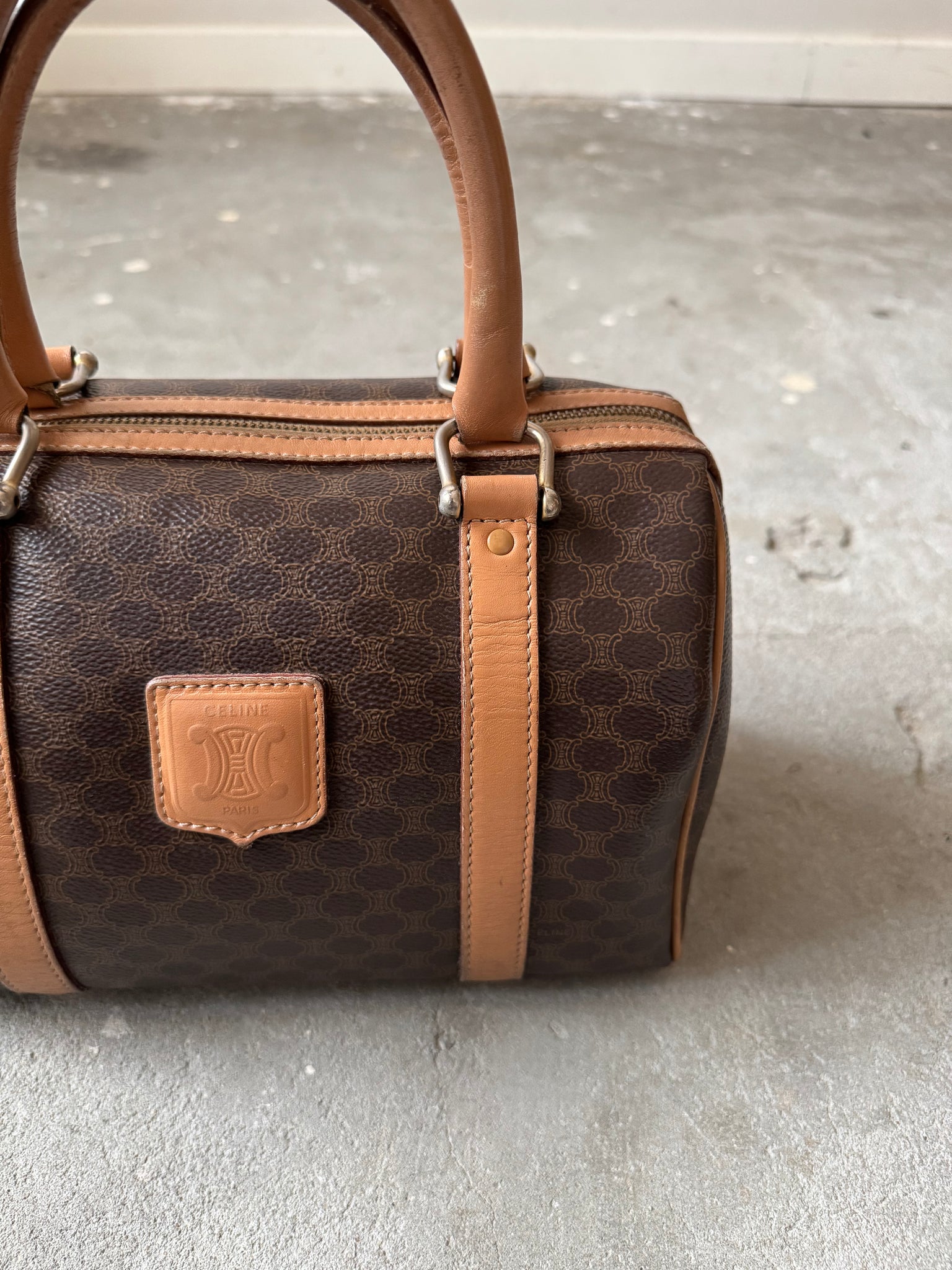 Celine Macadam Boston Bag Brown/Beige