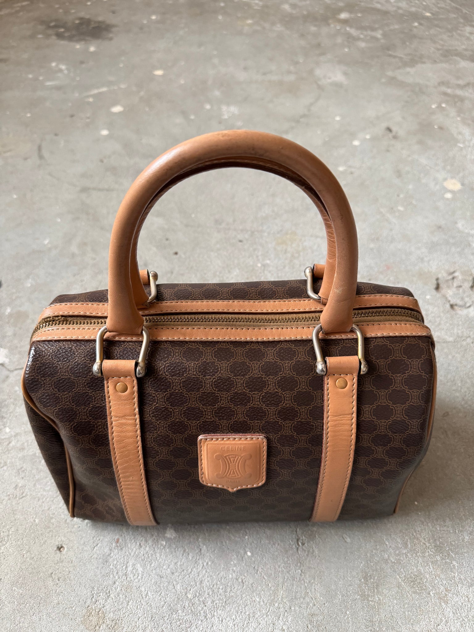 Celine Macadam Boston Bag Brown/Beige