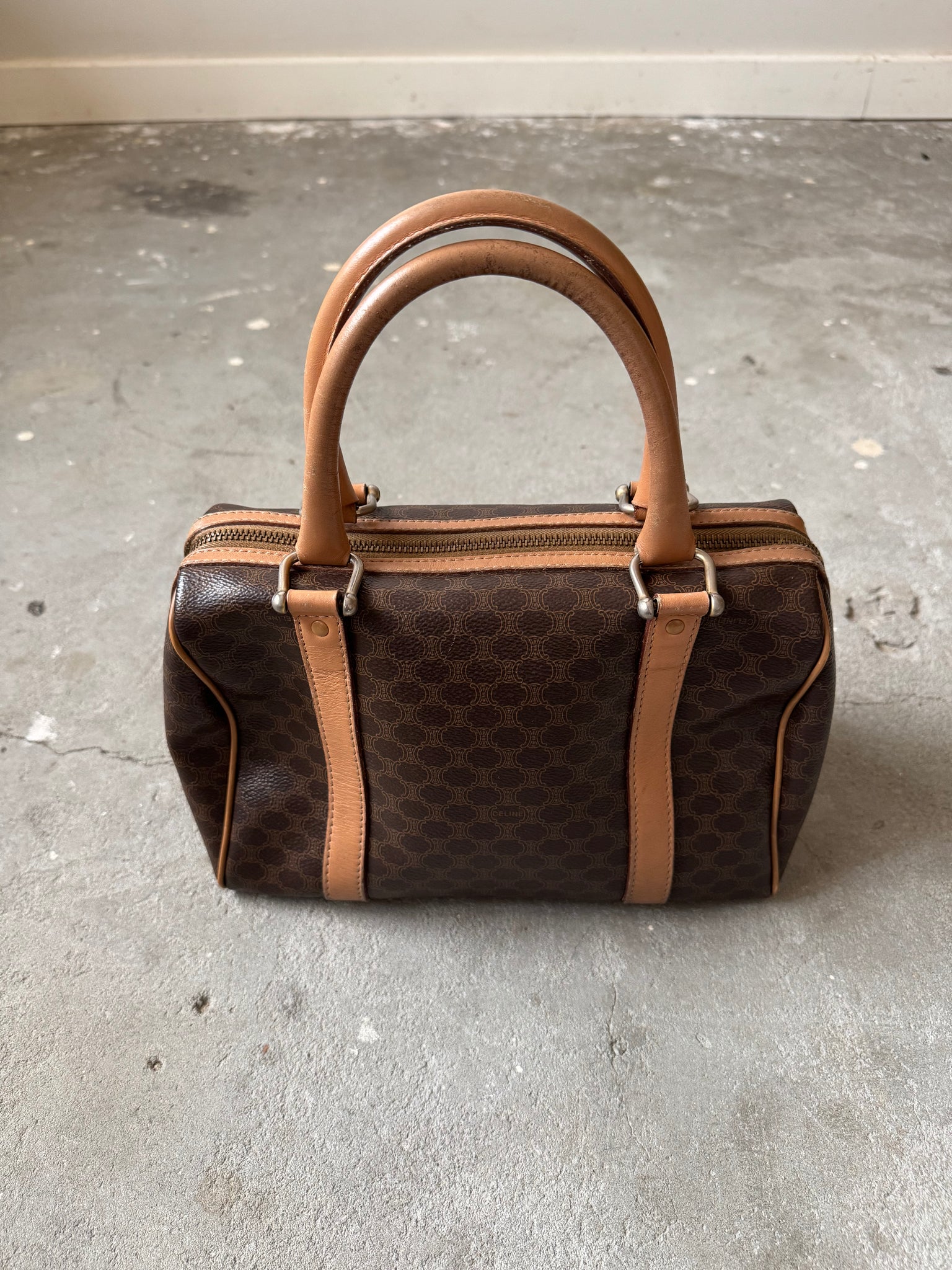 Celine Macadam Boston Bag Brown/Beige