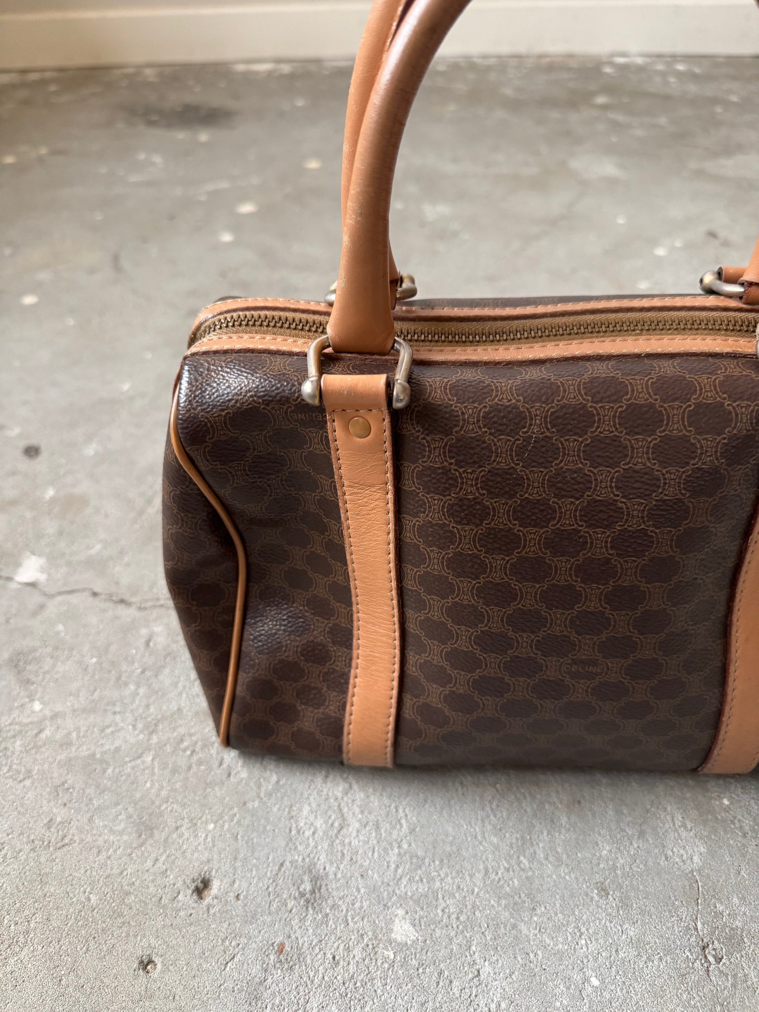 Celine Macadam Boston Bag Brown/Beige
