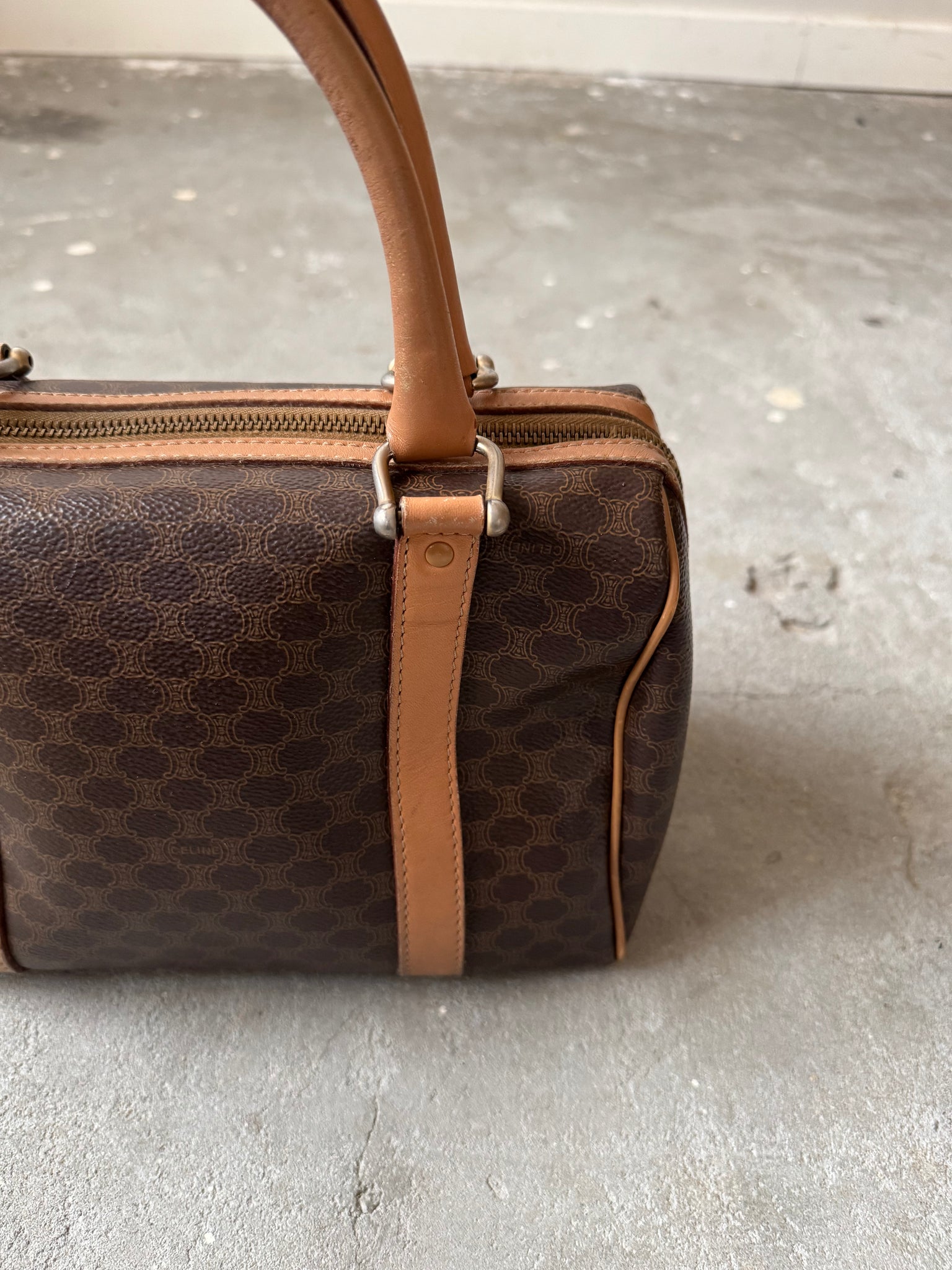Celine Macadam Boston Bag Brown/Beige