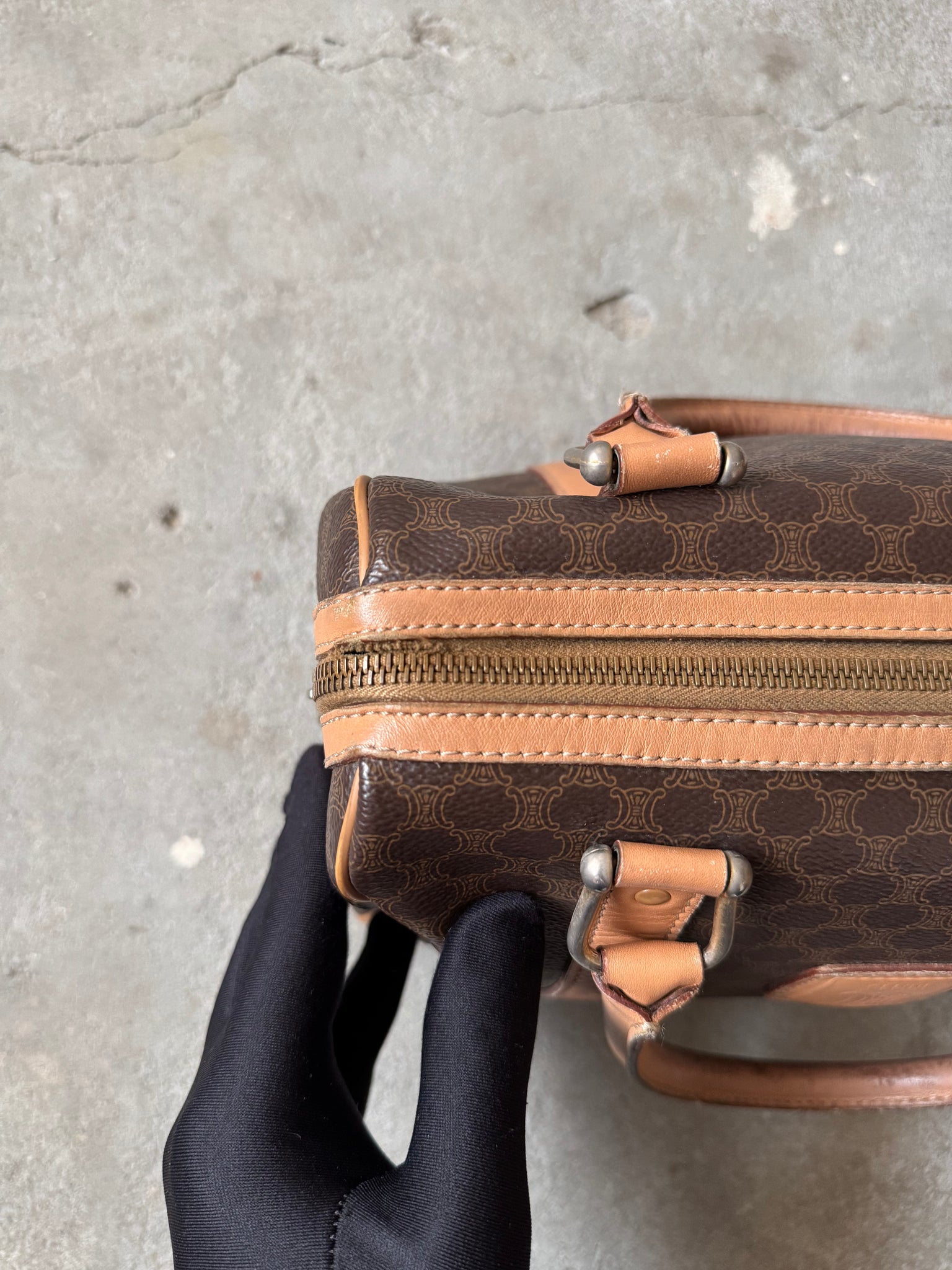 Celine Macadam Boston Bag Brown/Beige