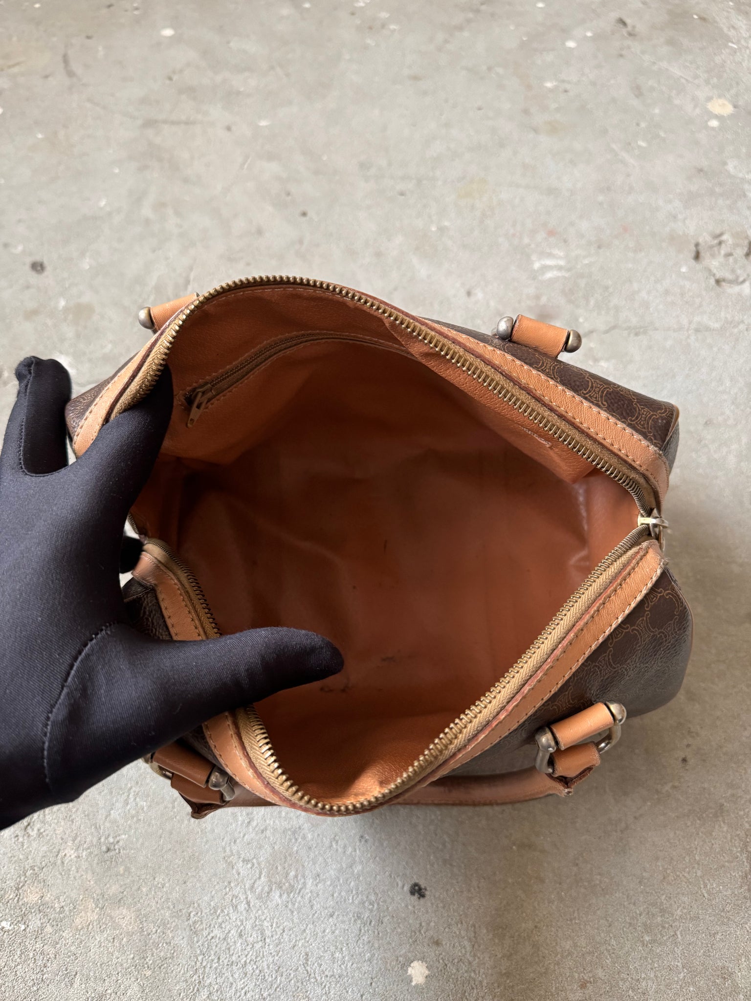 Celine Macadam Boston Bag Brown/Beige