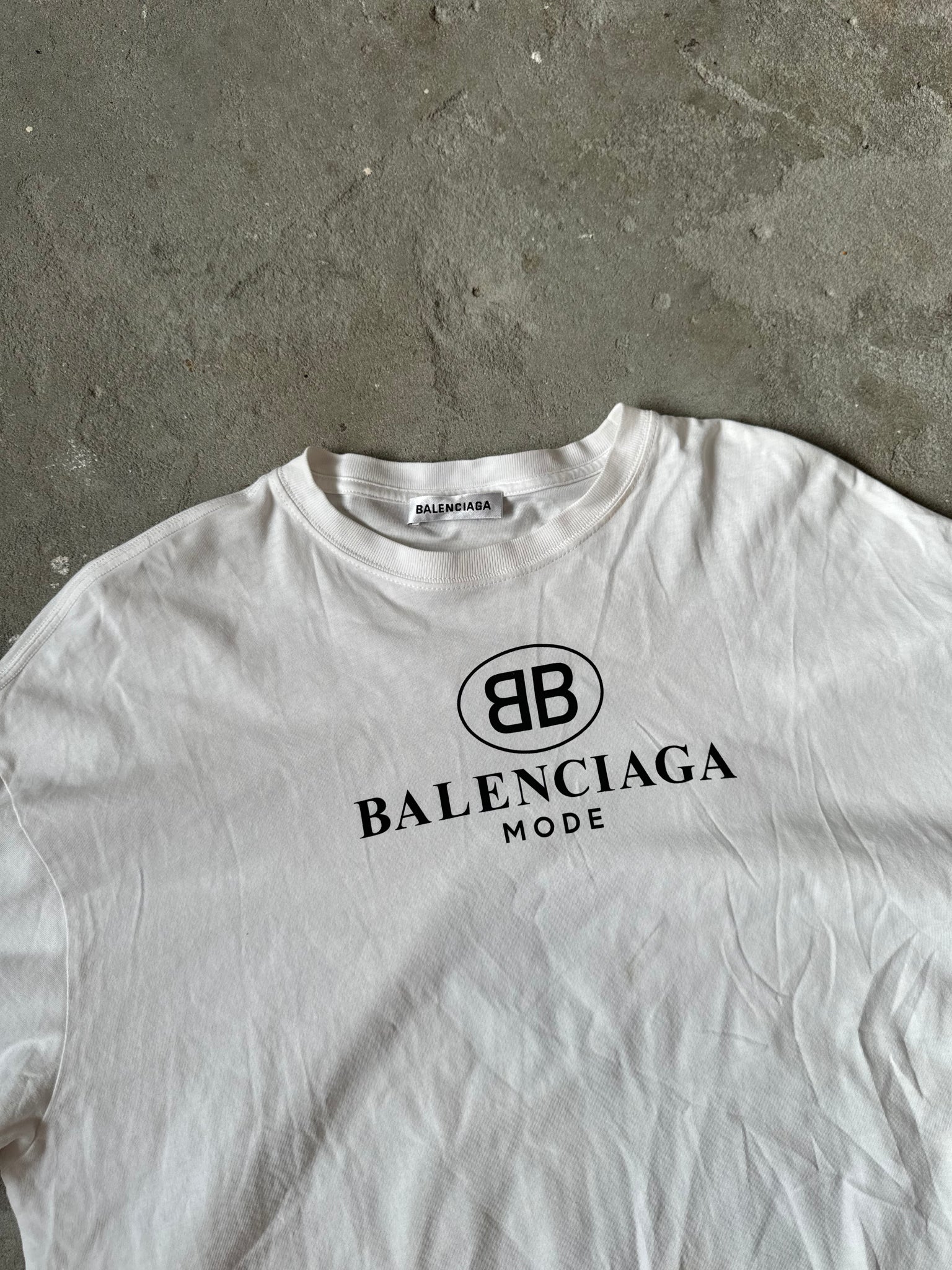 Balenciaga Mode Logo T-Shirt White (Size M)