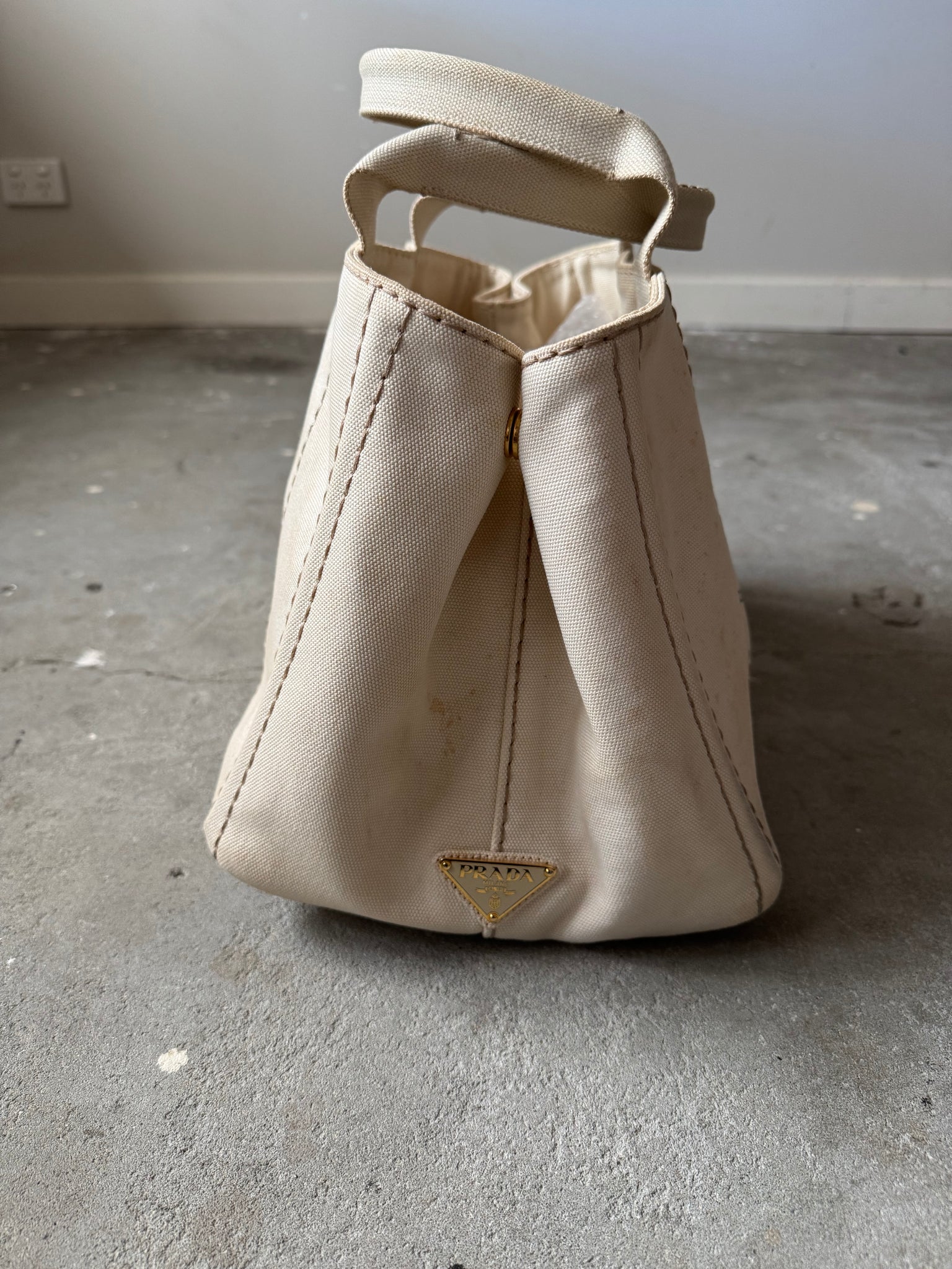 Prada Canapa Tote Bag Ivory