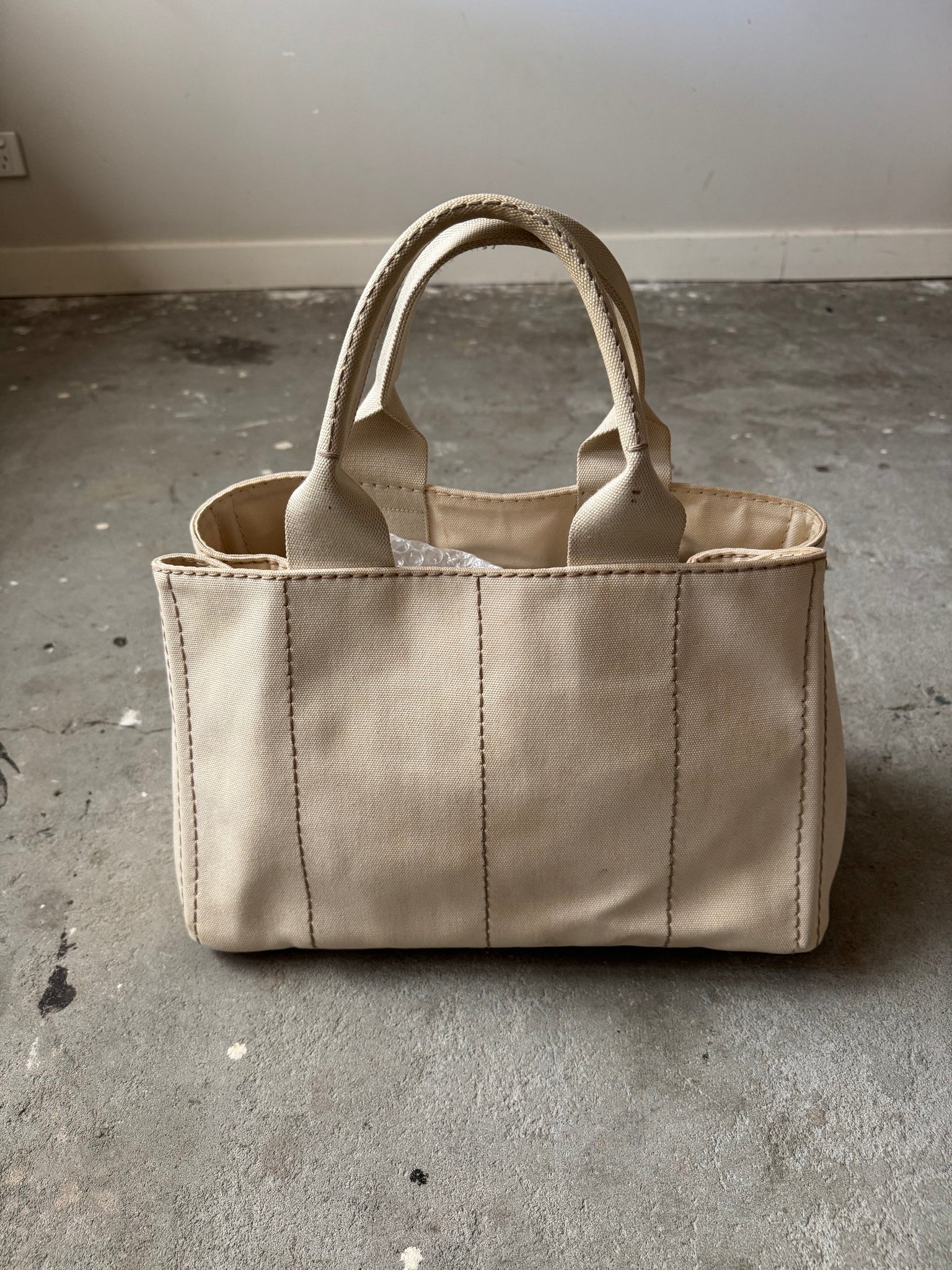 Prada Canapa Tote Bag Ivory