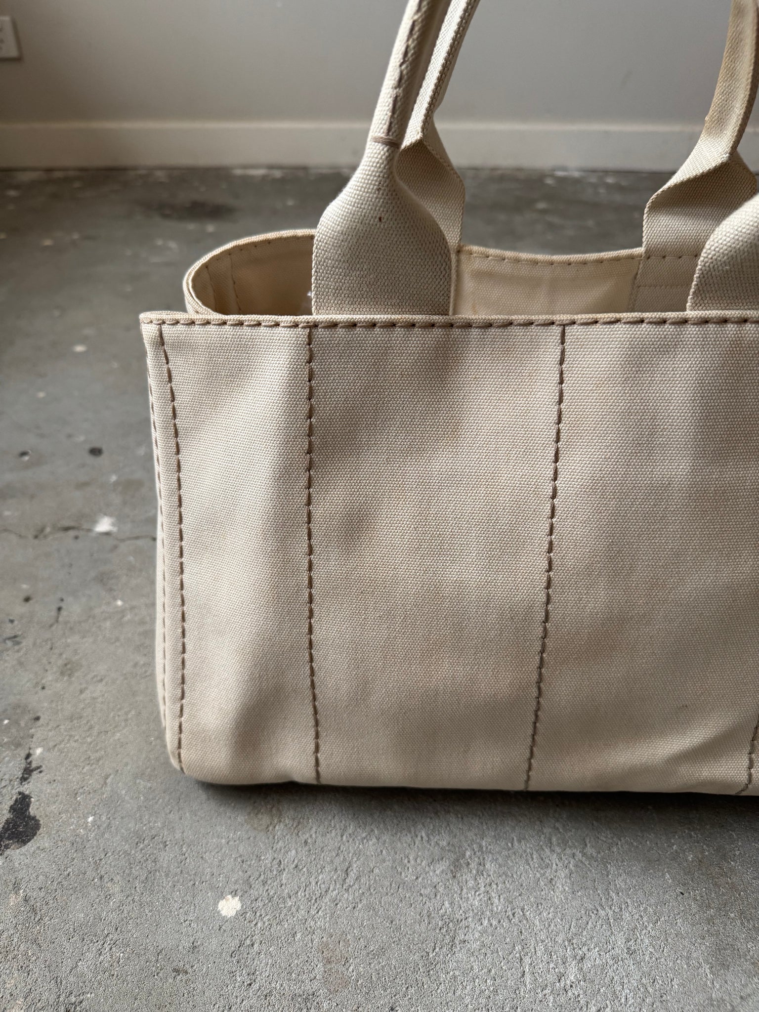 Prada Canapa Tote Bag Ivory