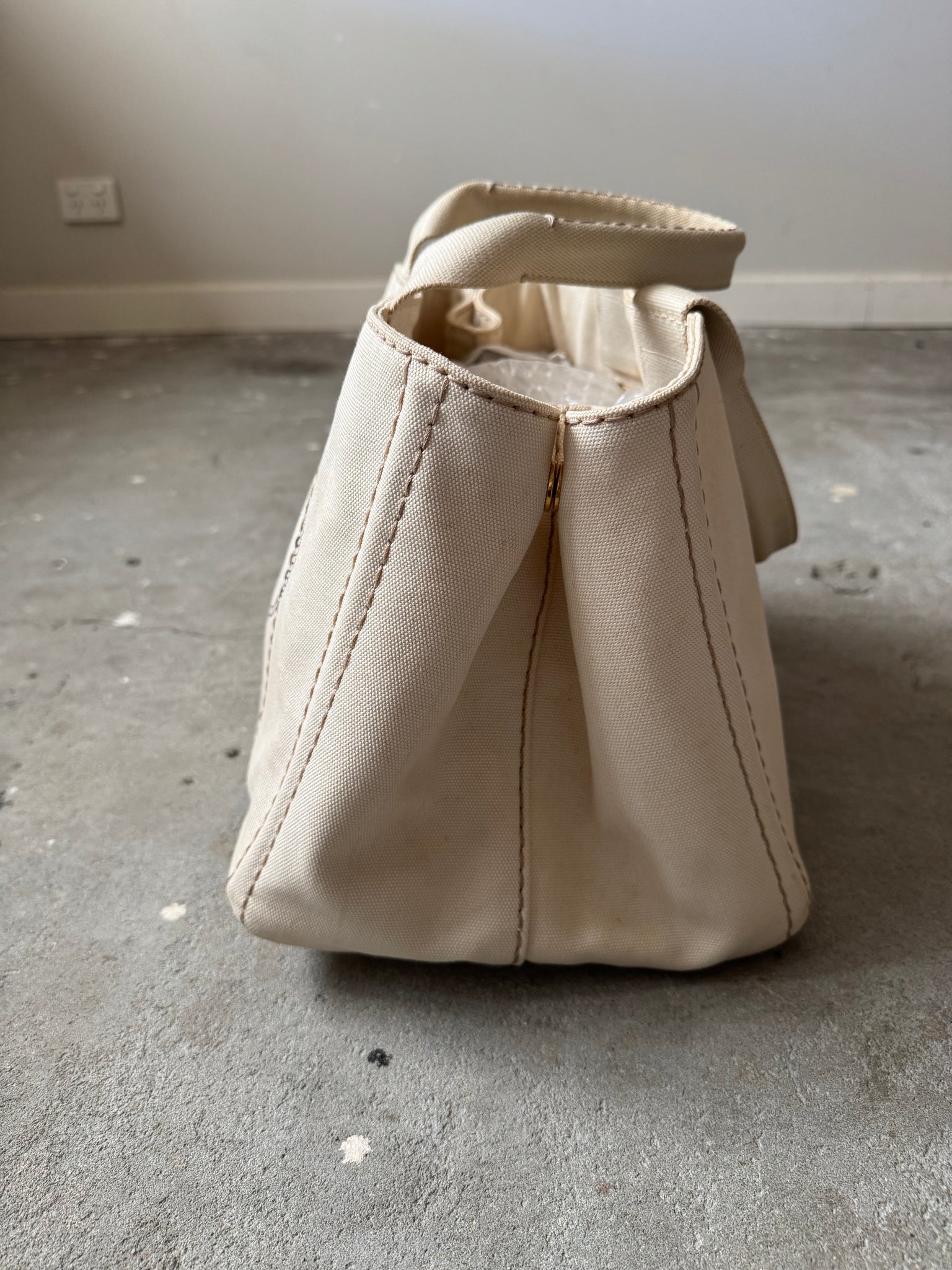 Prada Canapa Tote Bag Ivory