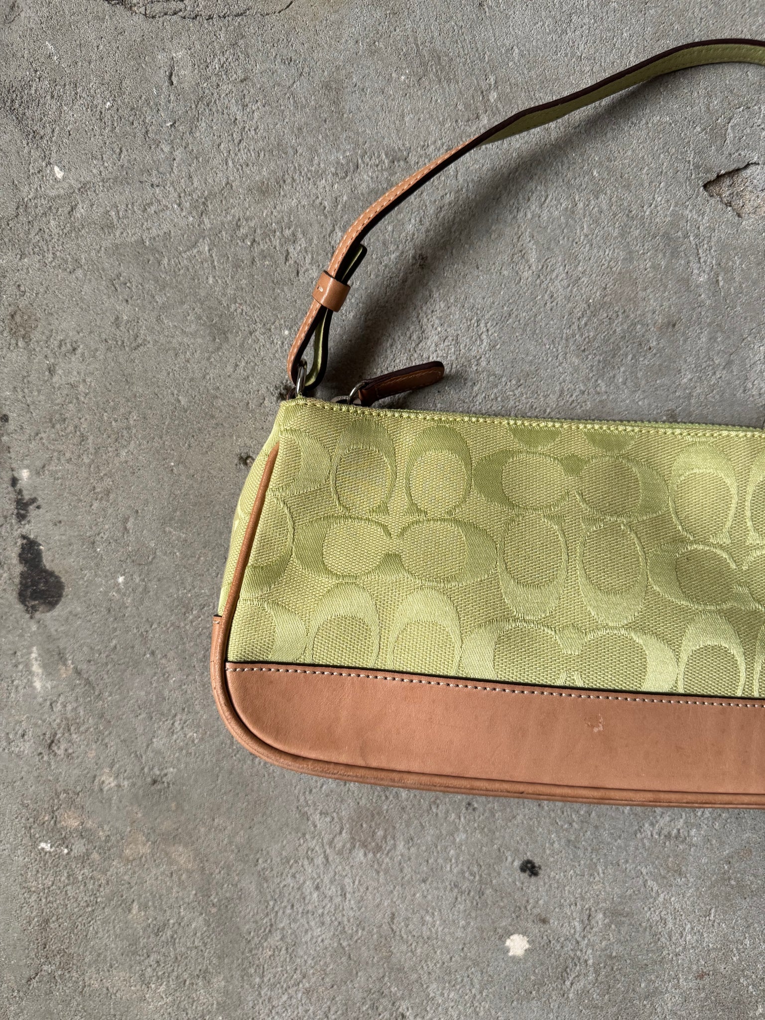 Coach Y2K Demi Shoulder Bag Green/Beige