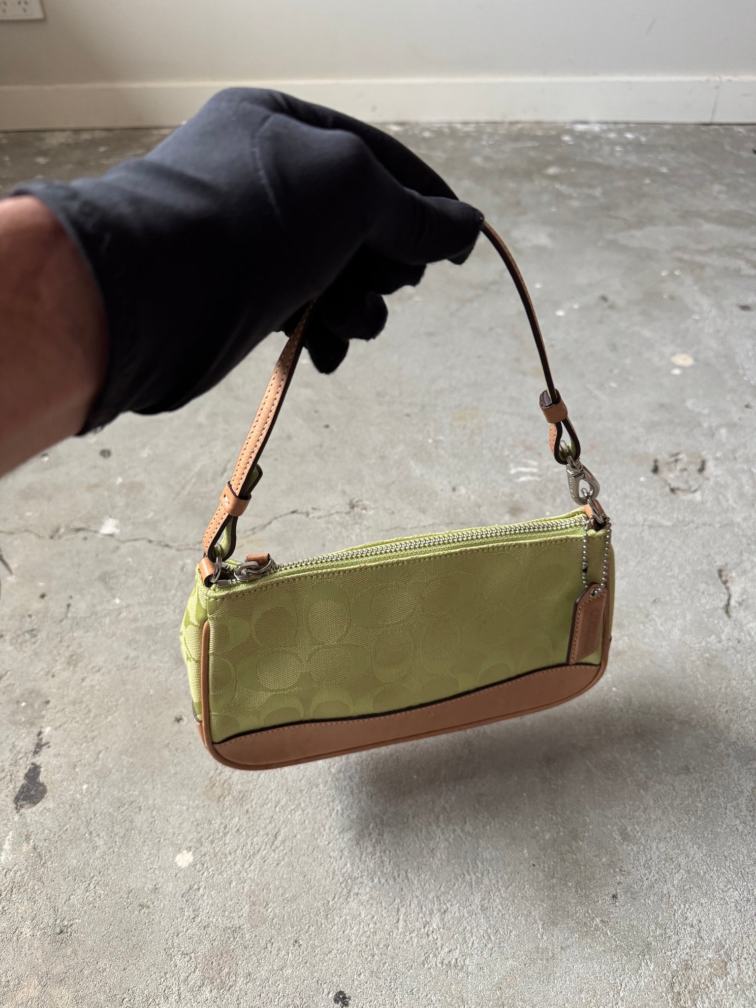 Coach Y2K Demi Shoulder Bag Green/Beige