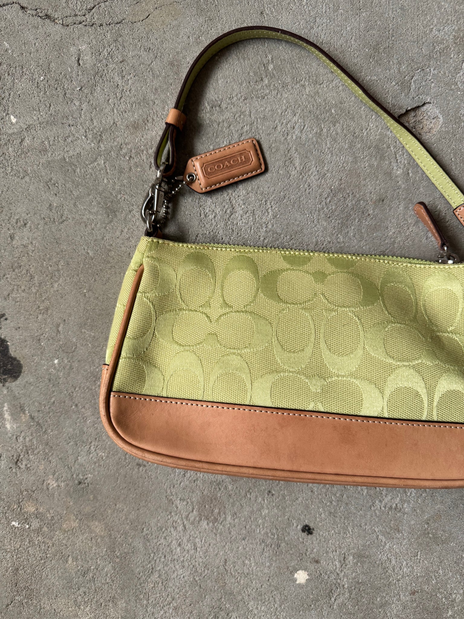 Coach Y2K Demi Shoulder Bag Green/Beige