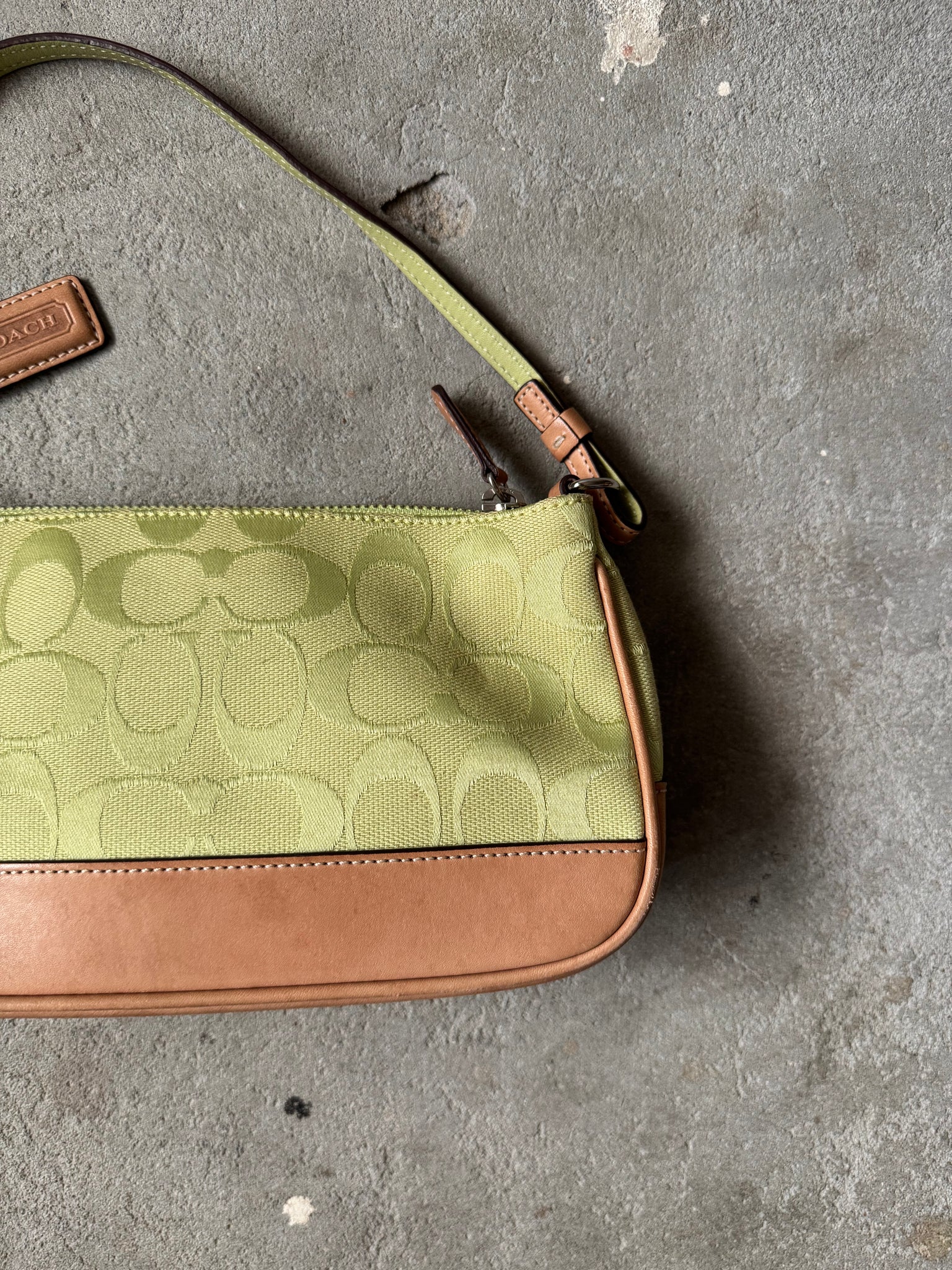 Coach Y2K Demi Shoulder Bag Green/Beige