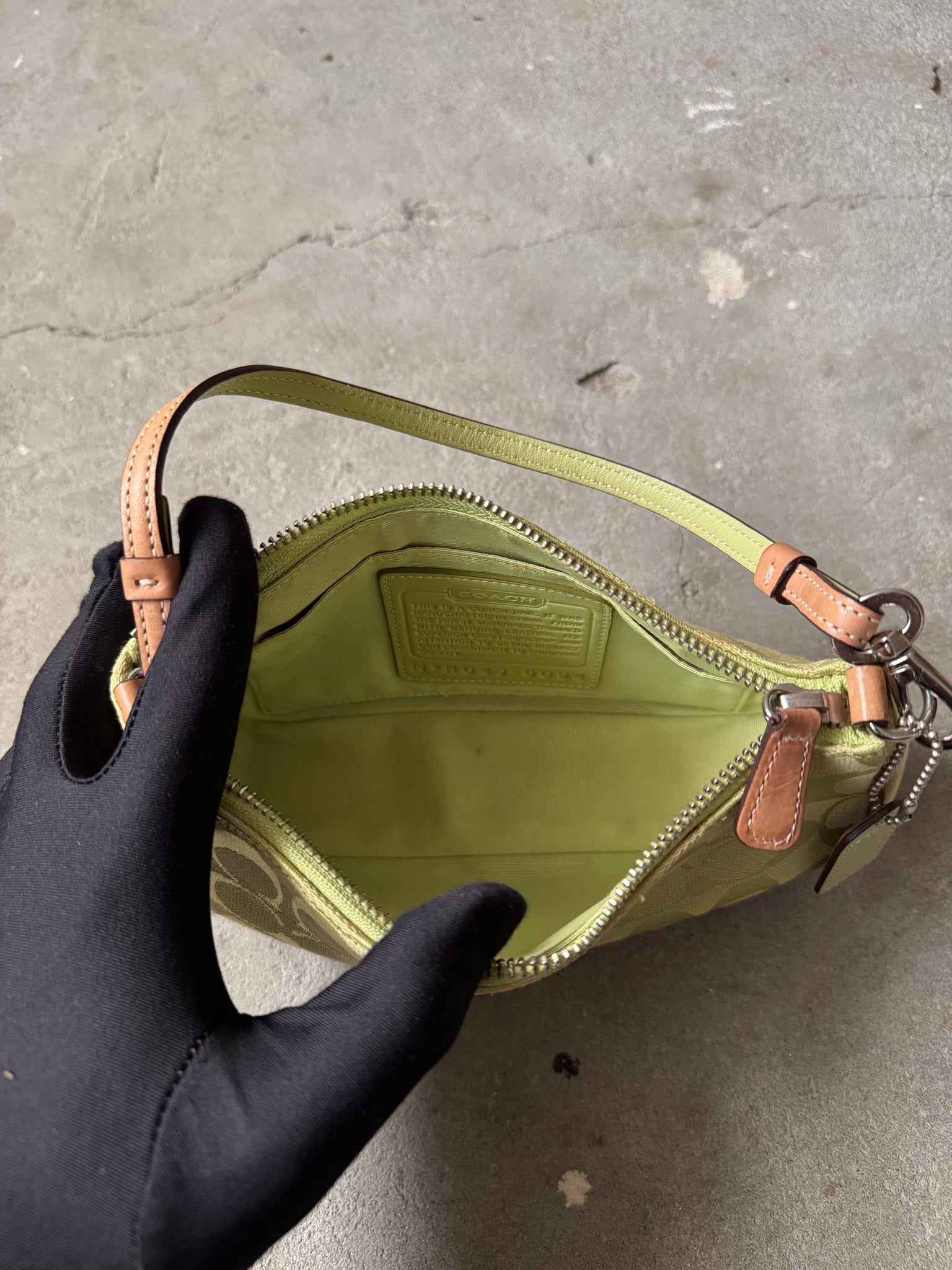 Coach Y2K Demi Shoulder Bag Green/Beige
