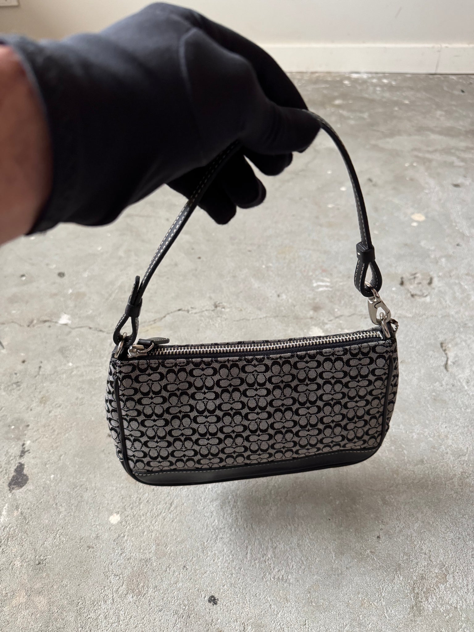 Coach Y2K Demi Print Shoulder Bag Grey/Black