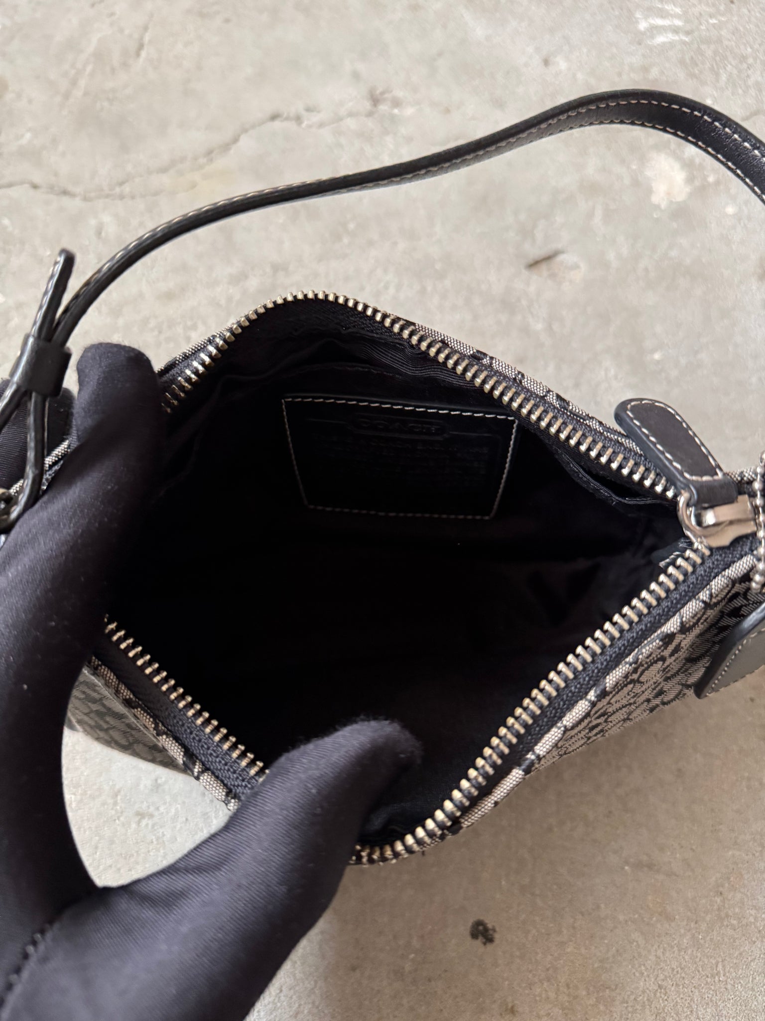 Coach Y2K Demi Print Shoulder Bag Grey/Black