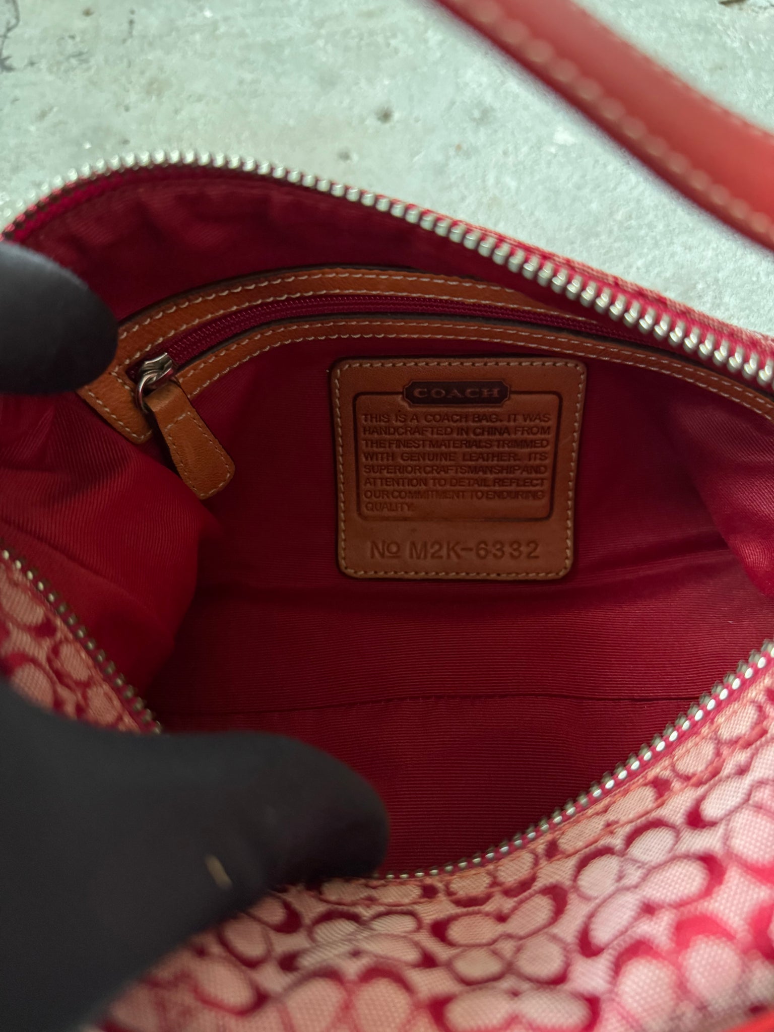 Coach Signature Sufflette Shoulder Bag Cherry Red