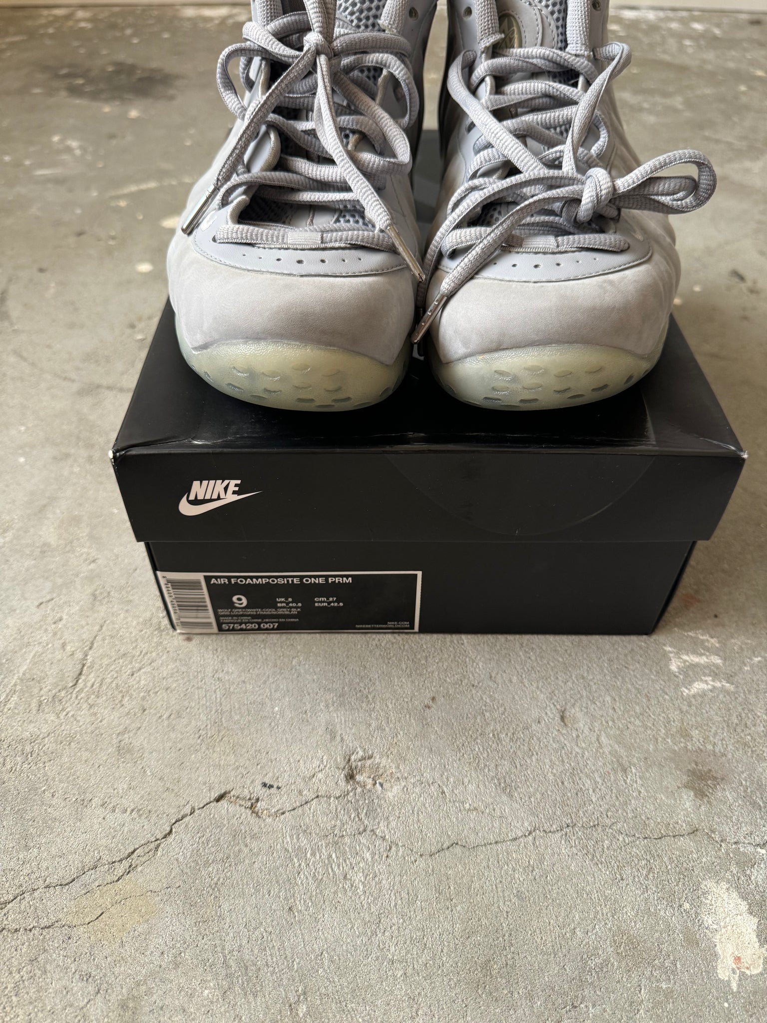 Nike Air Foamposite One PRM 'Wolf Grey' US9