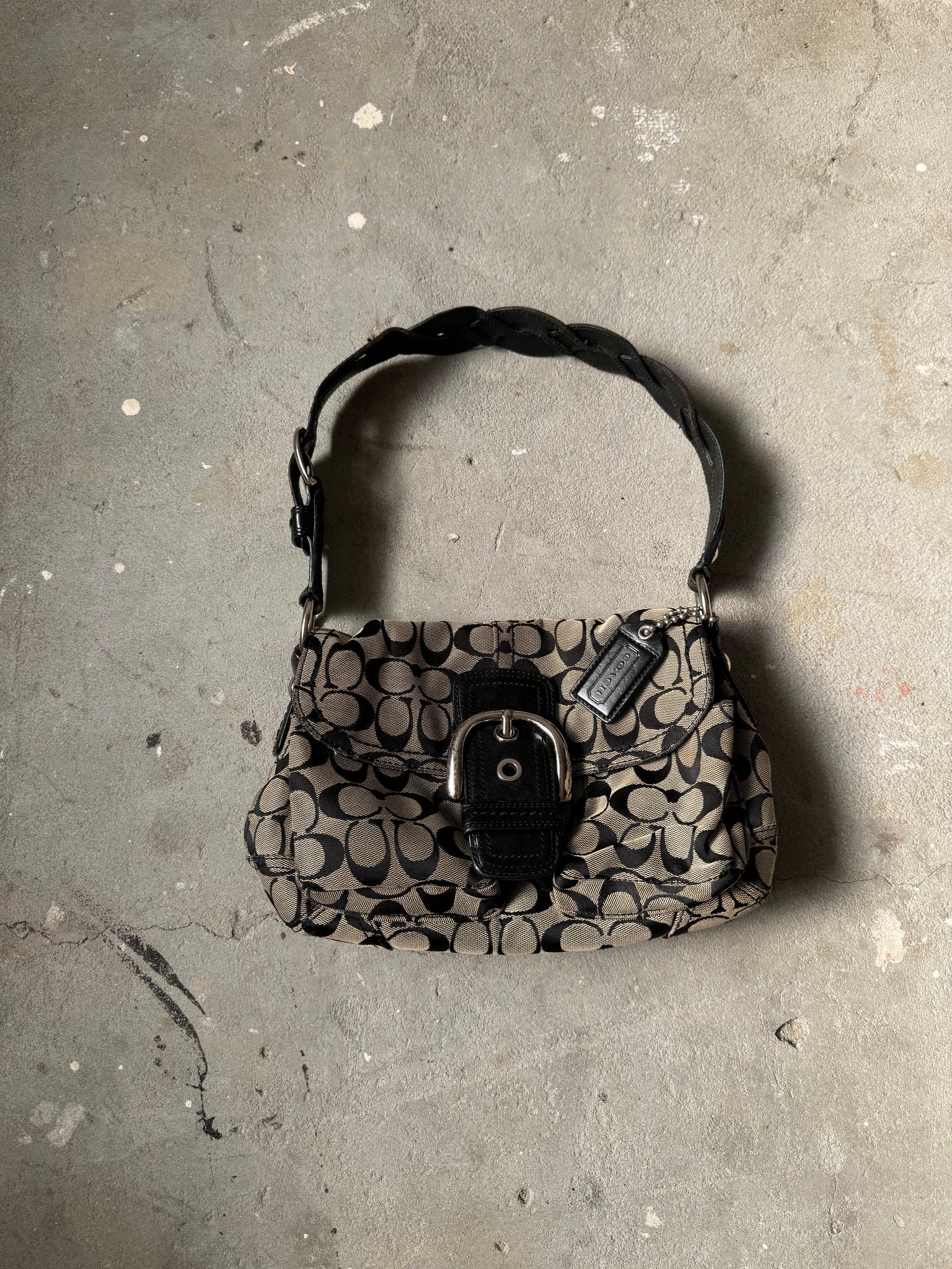 Coach Signature Soho Shoulder Bag Black/Grey