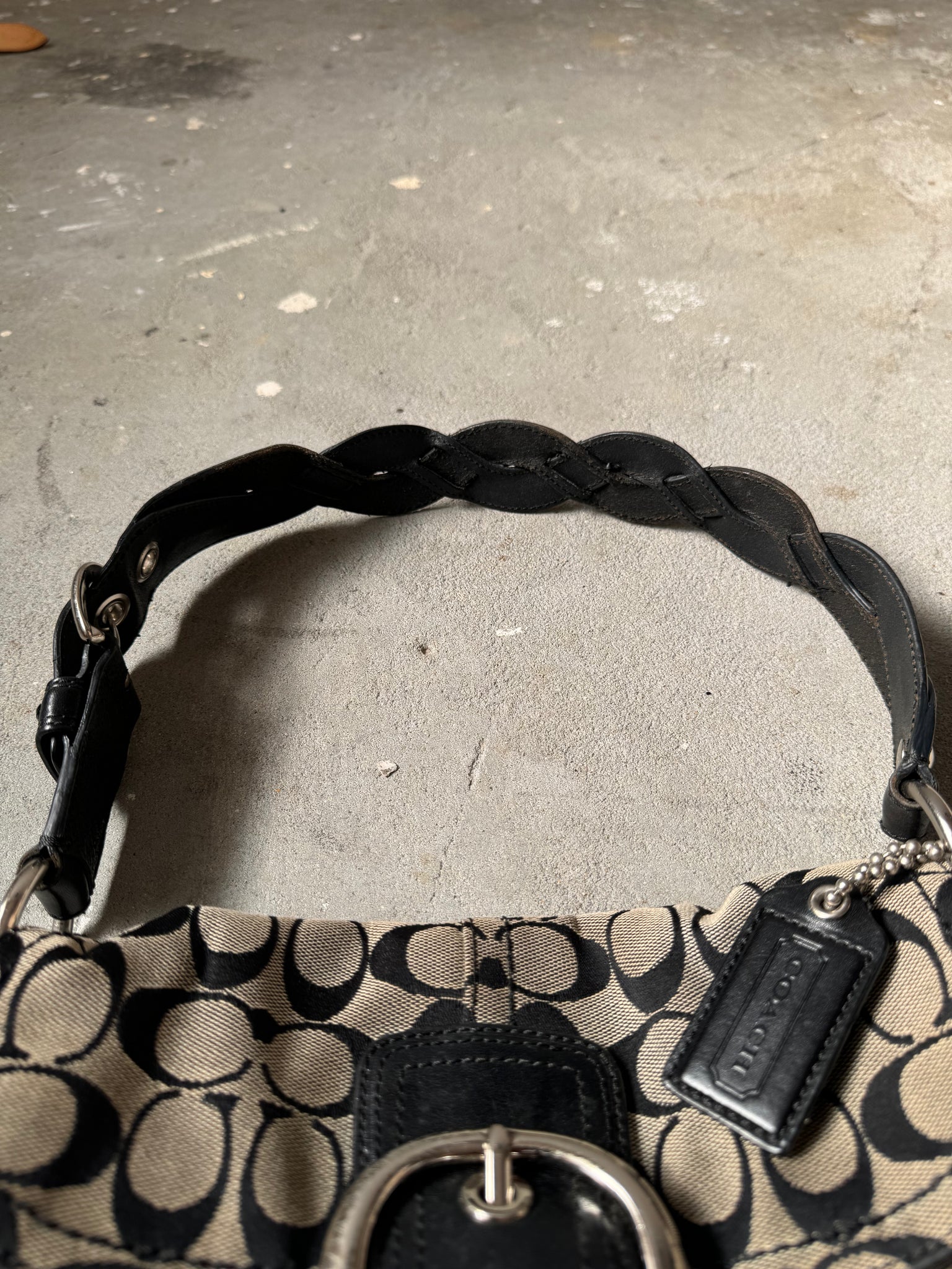 Coach Signature Soho Shoulder Bag Black/Grey