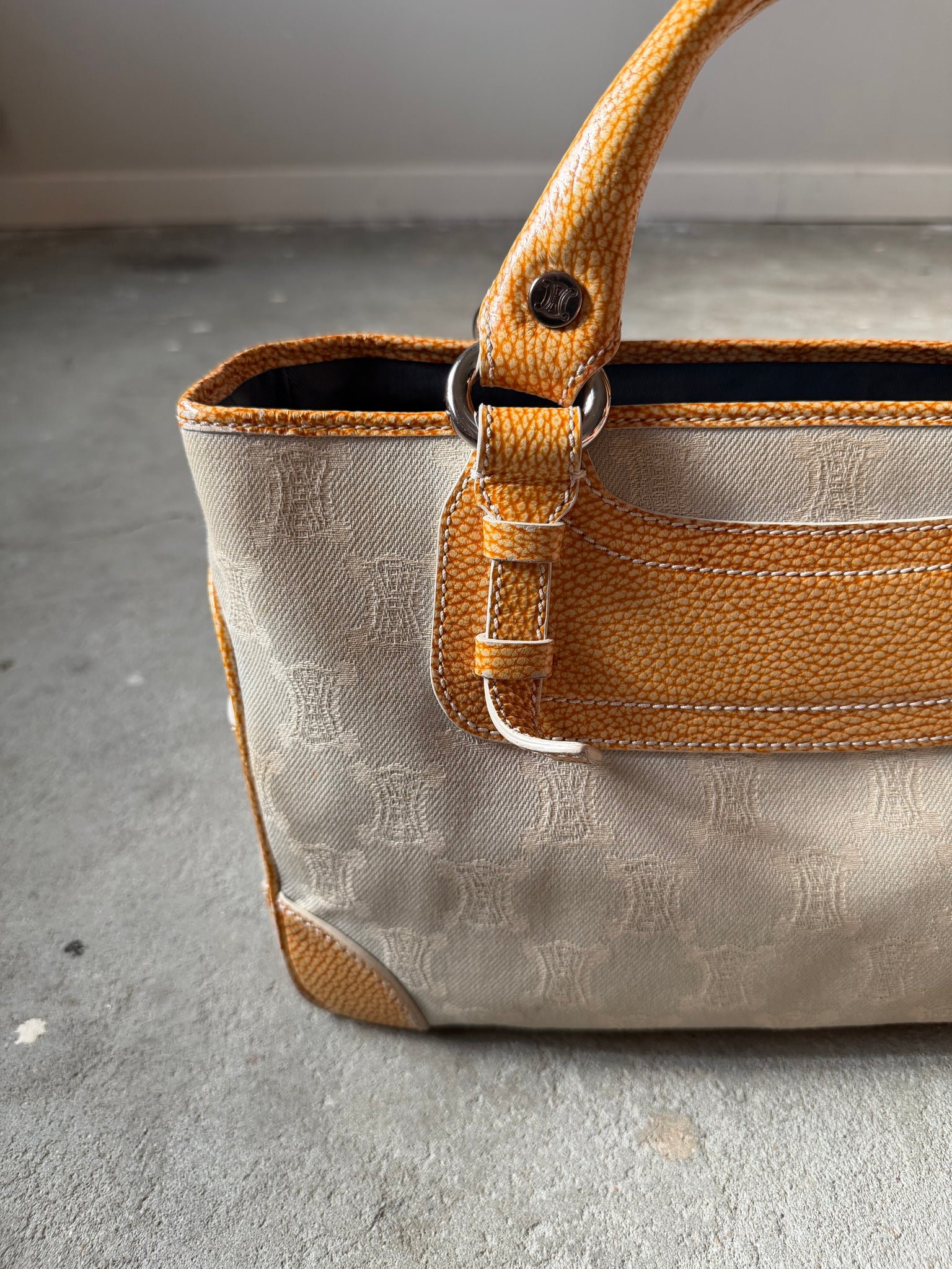 Celine Macadam Boogie Shoulder Bag Grey/Yellow