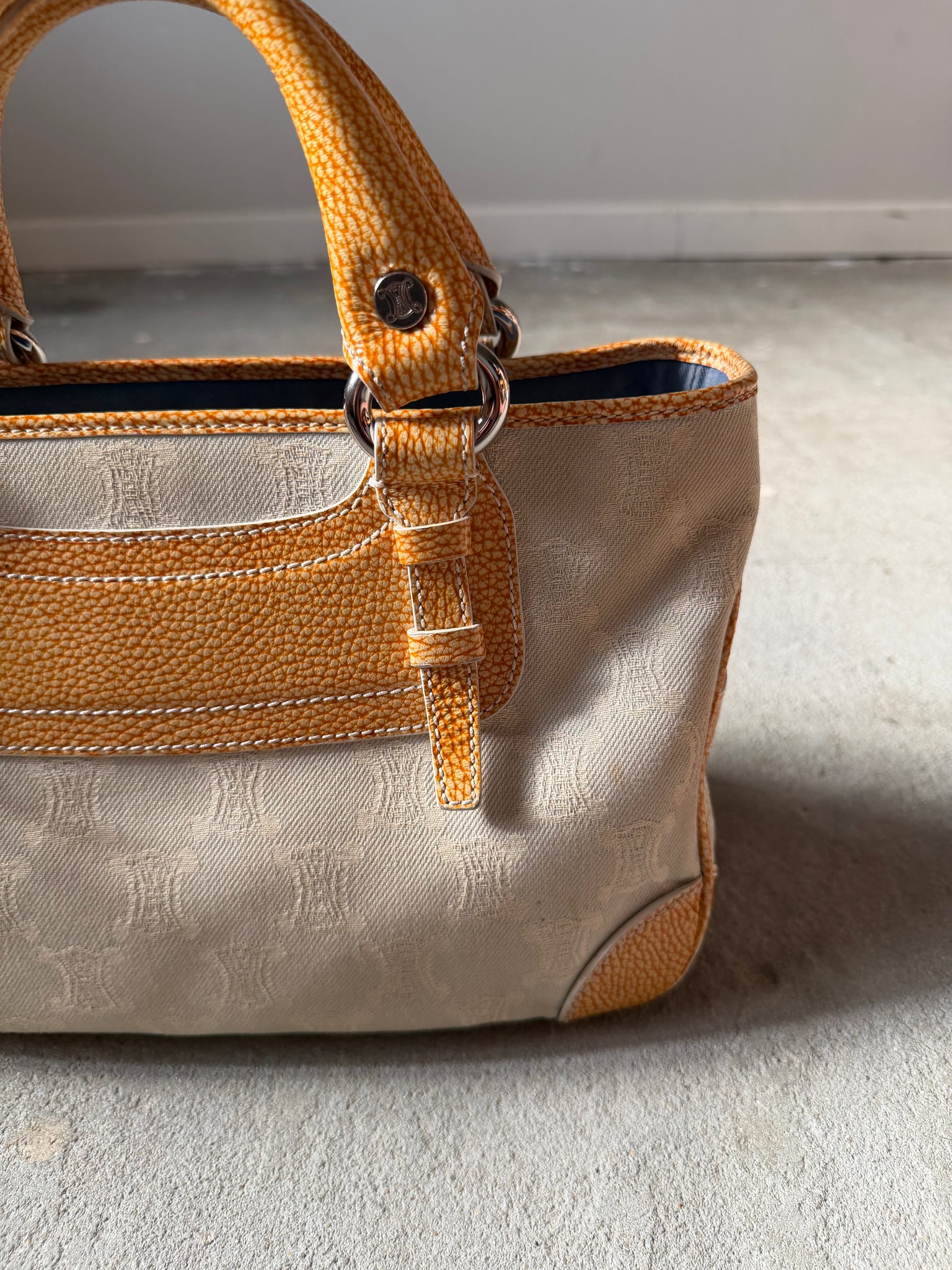 Celine Macadam Boogie Shoulder Bag Grey/Yellow