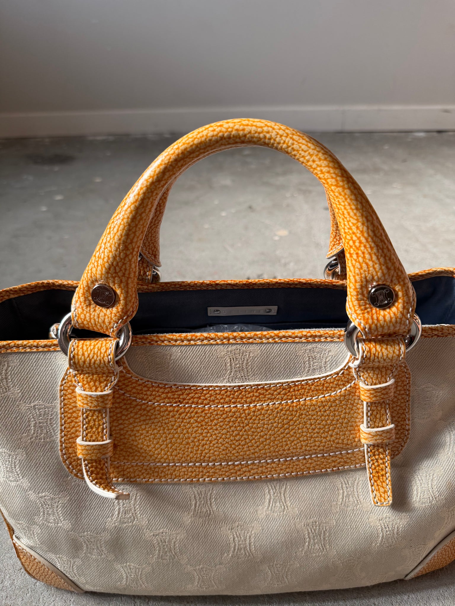 Celine Macadam Boogie Shoulder Bag Grey/Yellow