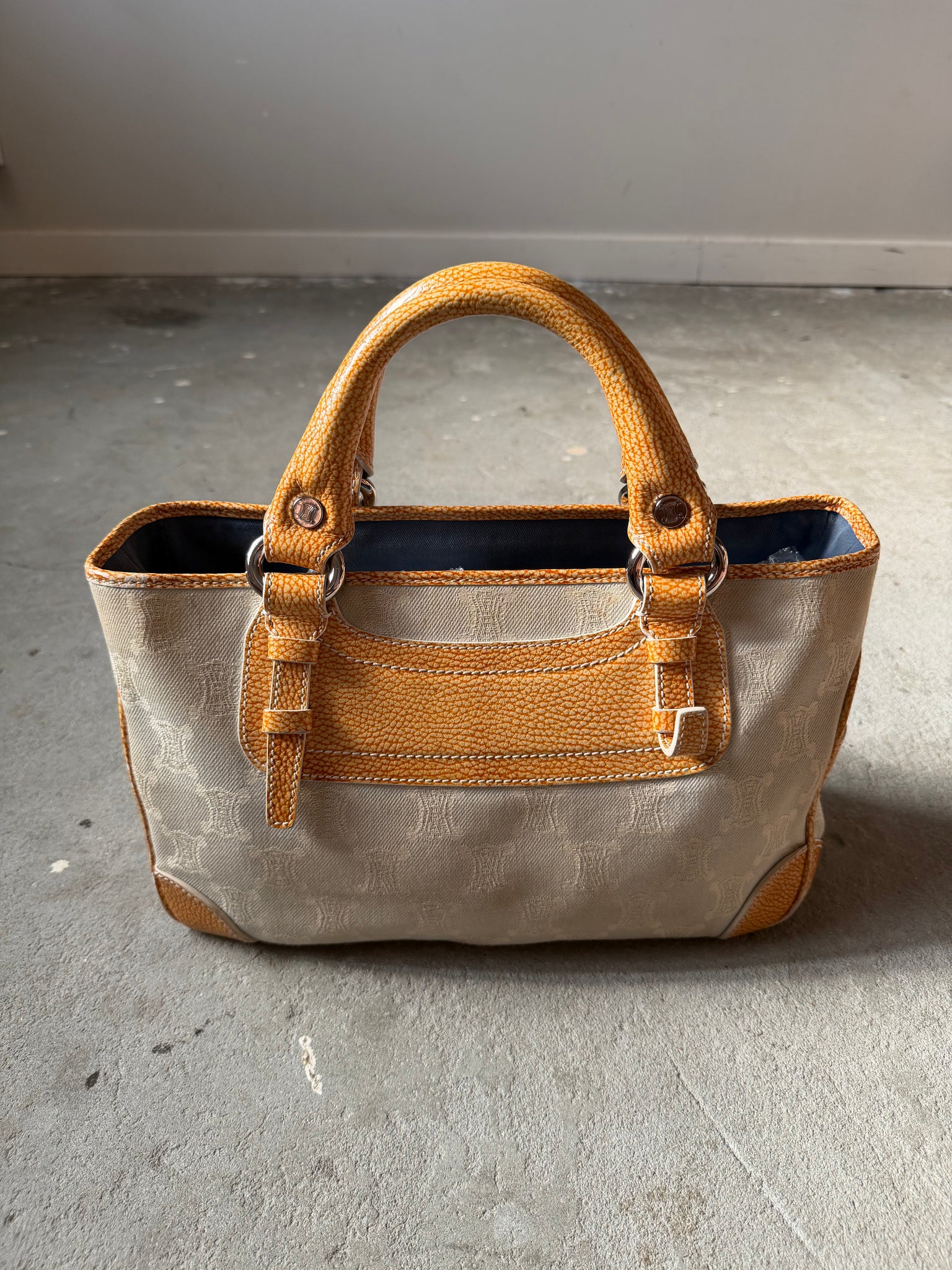 Celine Macadam Boogie Shoulder Bag Grey/Yellow