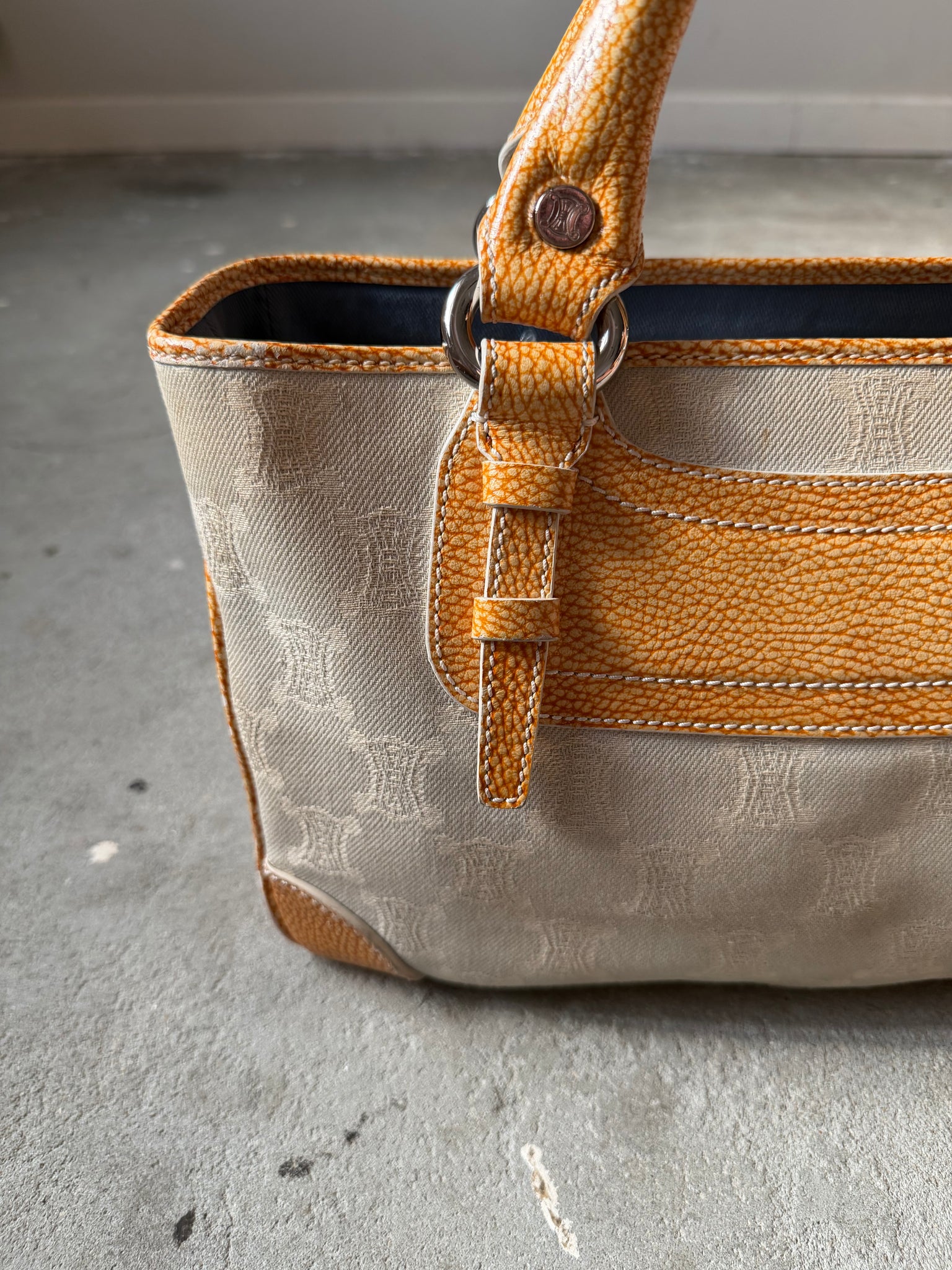 Celine Macadam Boogie Shoulder Bag Grey/Yellow