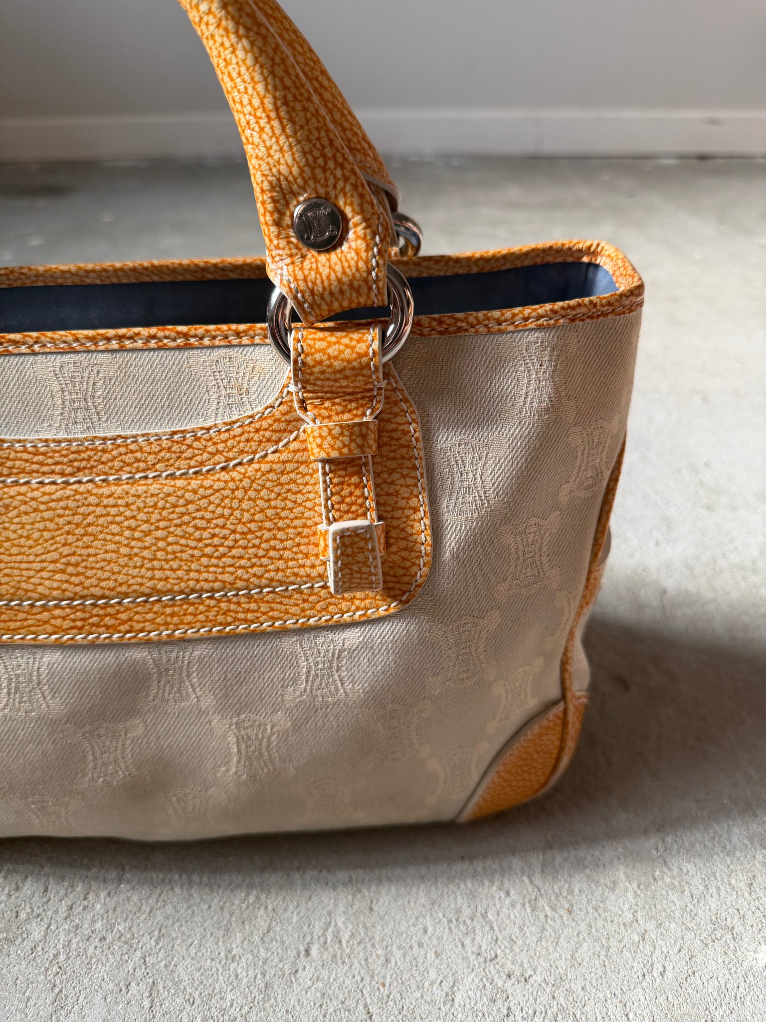 Celine Macadam Boogie Shoulder Bag Grey/Yellow