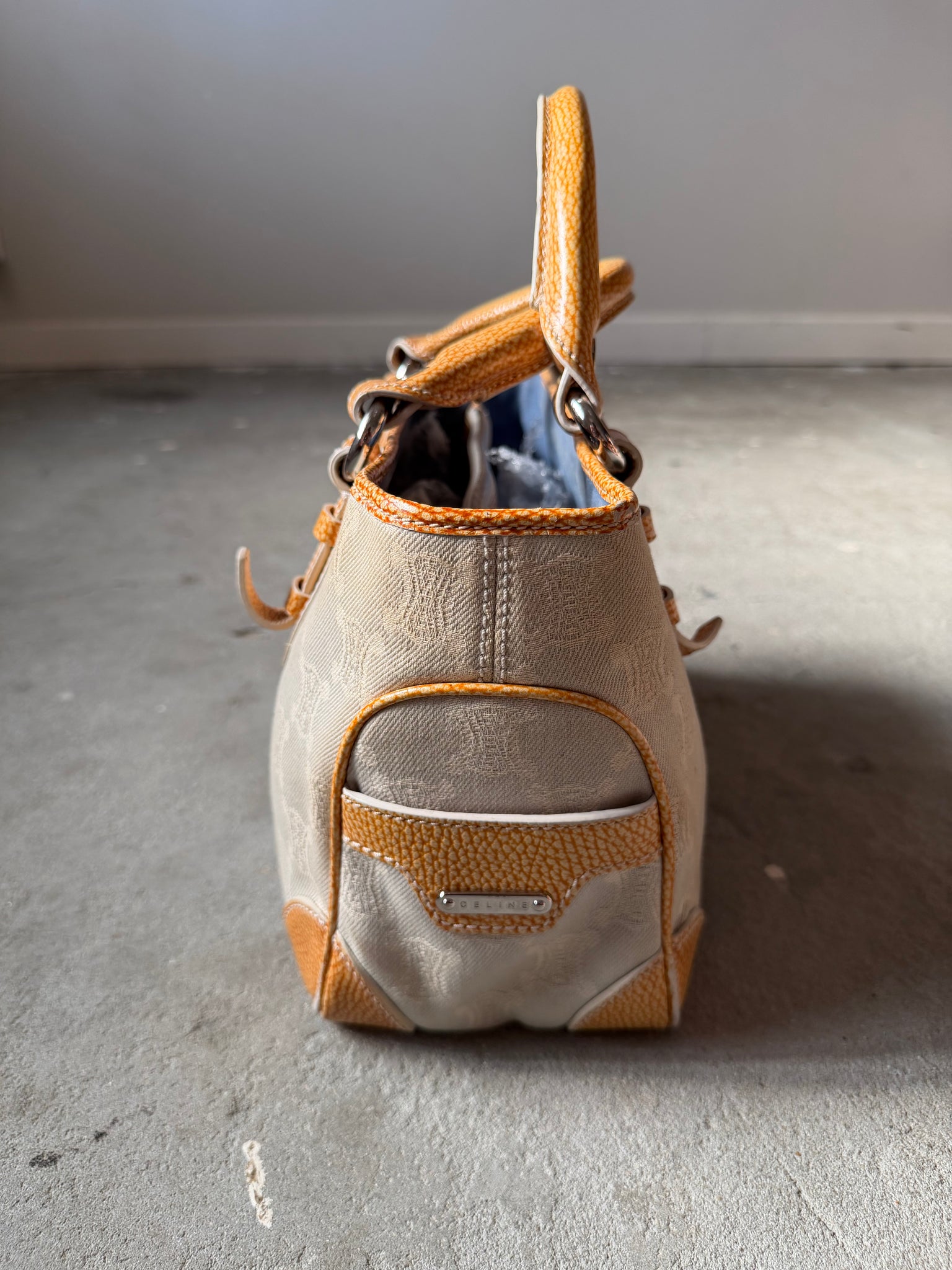 Celine Macadam Boogie Shoulder Bag Grey/Yellow