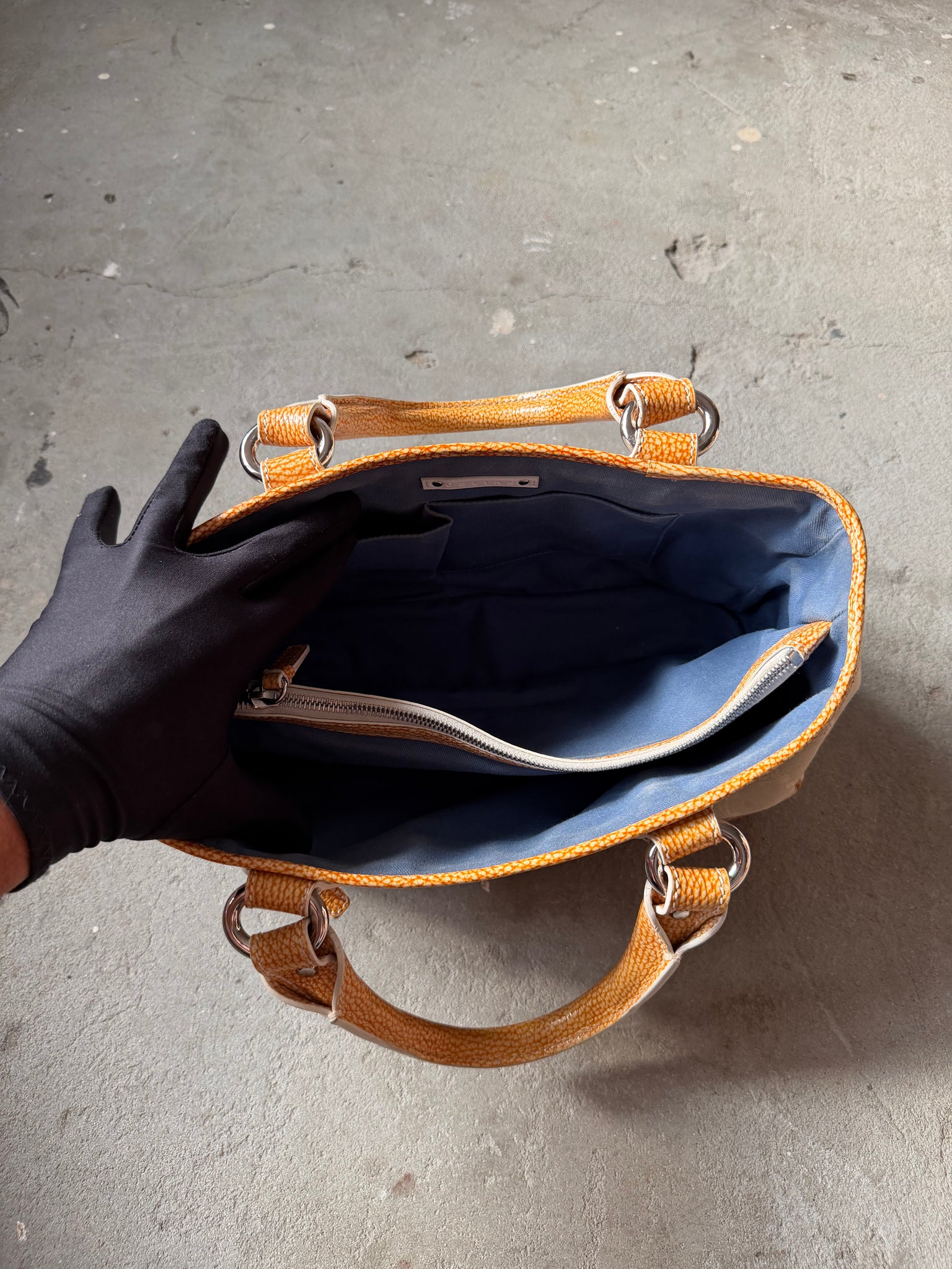 Celine Macadam Boogie Shoulder Bag Grey/Yellow