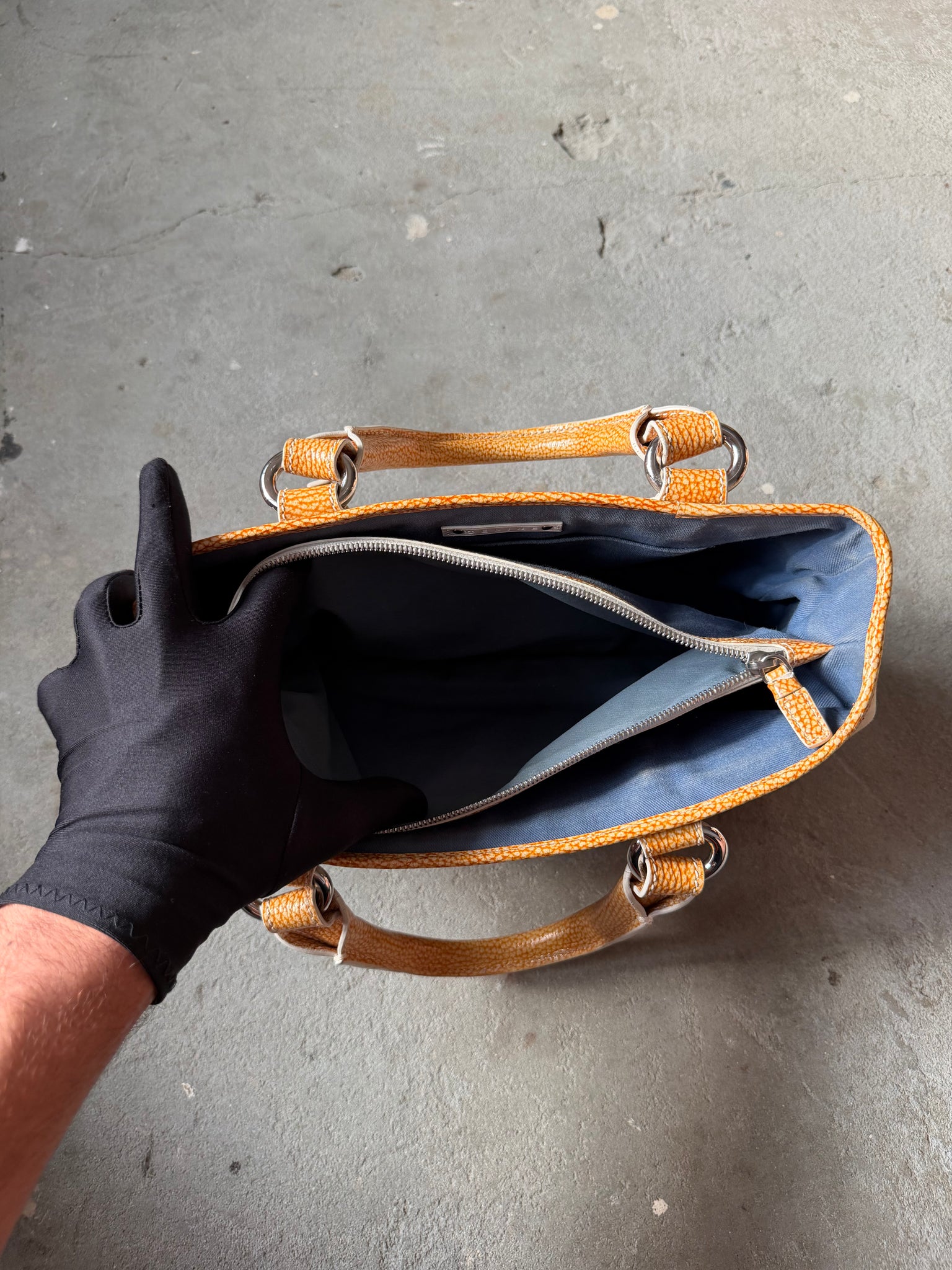 Celine Macadam Boogie Shoulder Bag Grey/Yellow